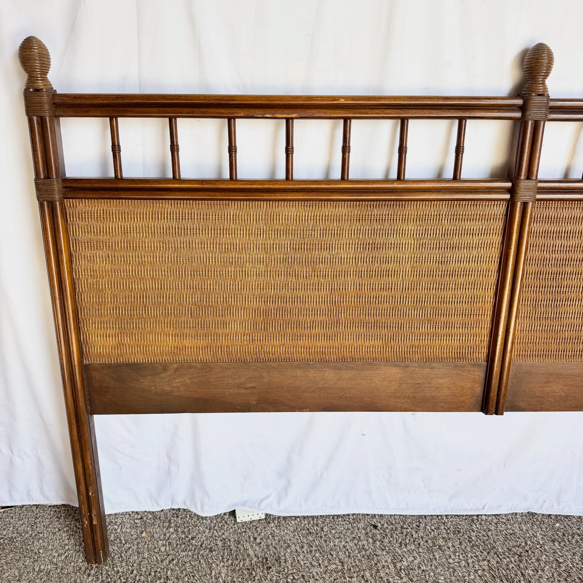 Vintage Boho Chic Wicker King Size Headboard