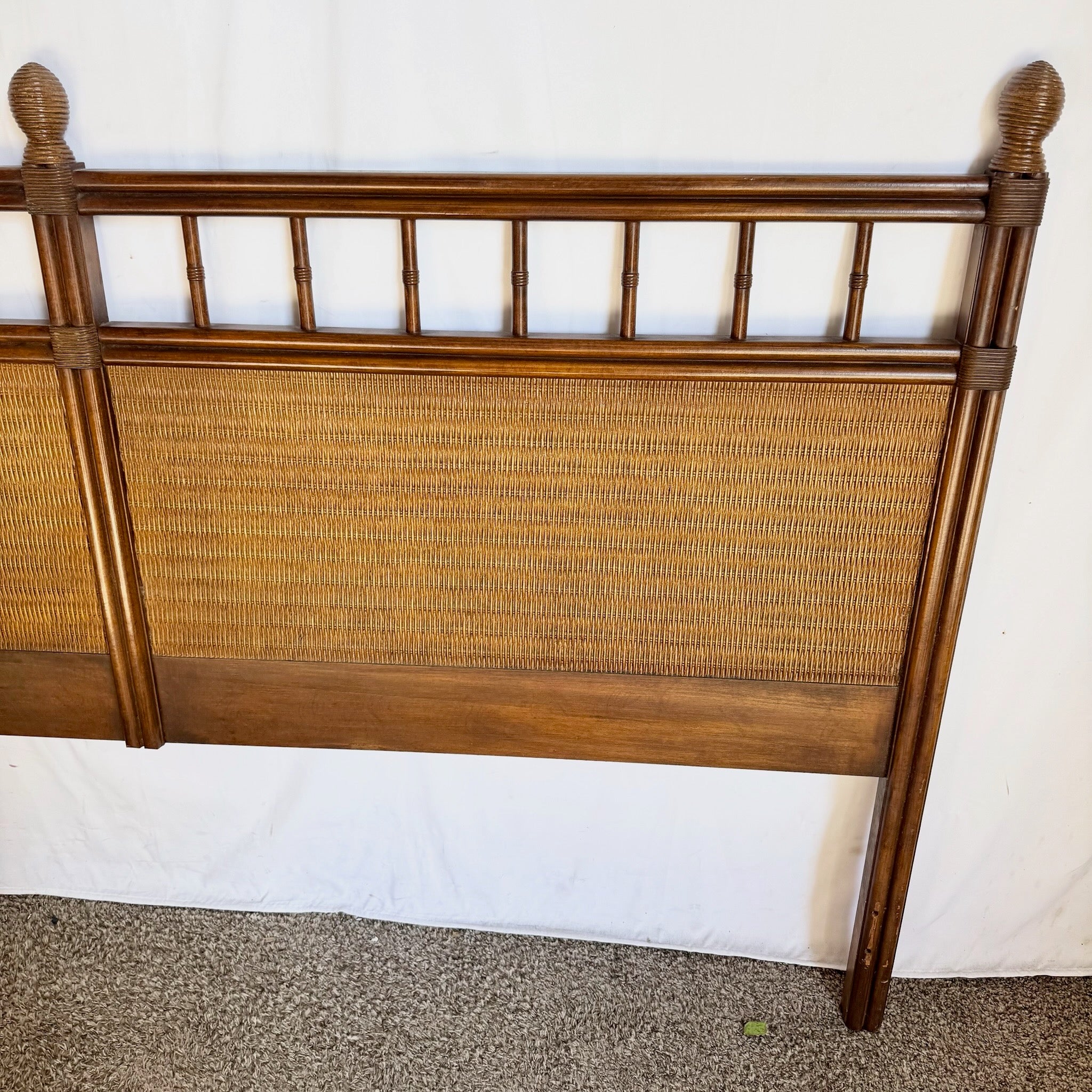 Vintage Boho Chic Wicker King Size Headboard