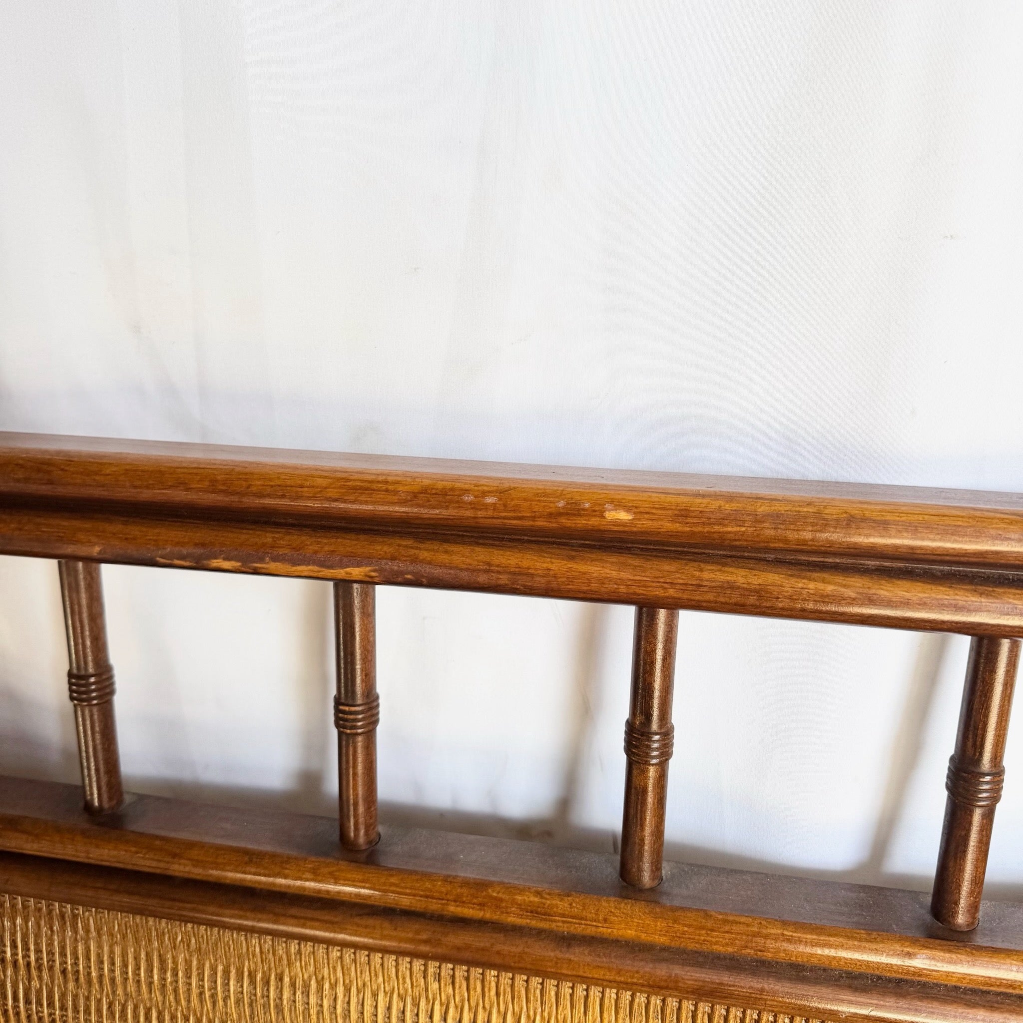 Vintage Boho Chic Wicker King Size Headboard