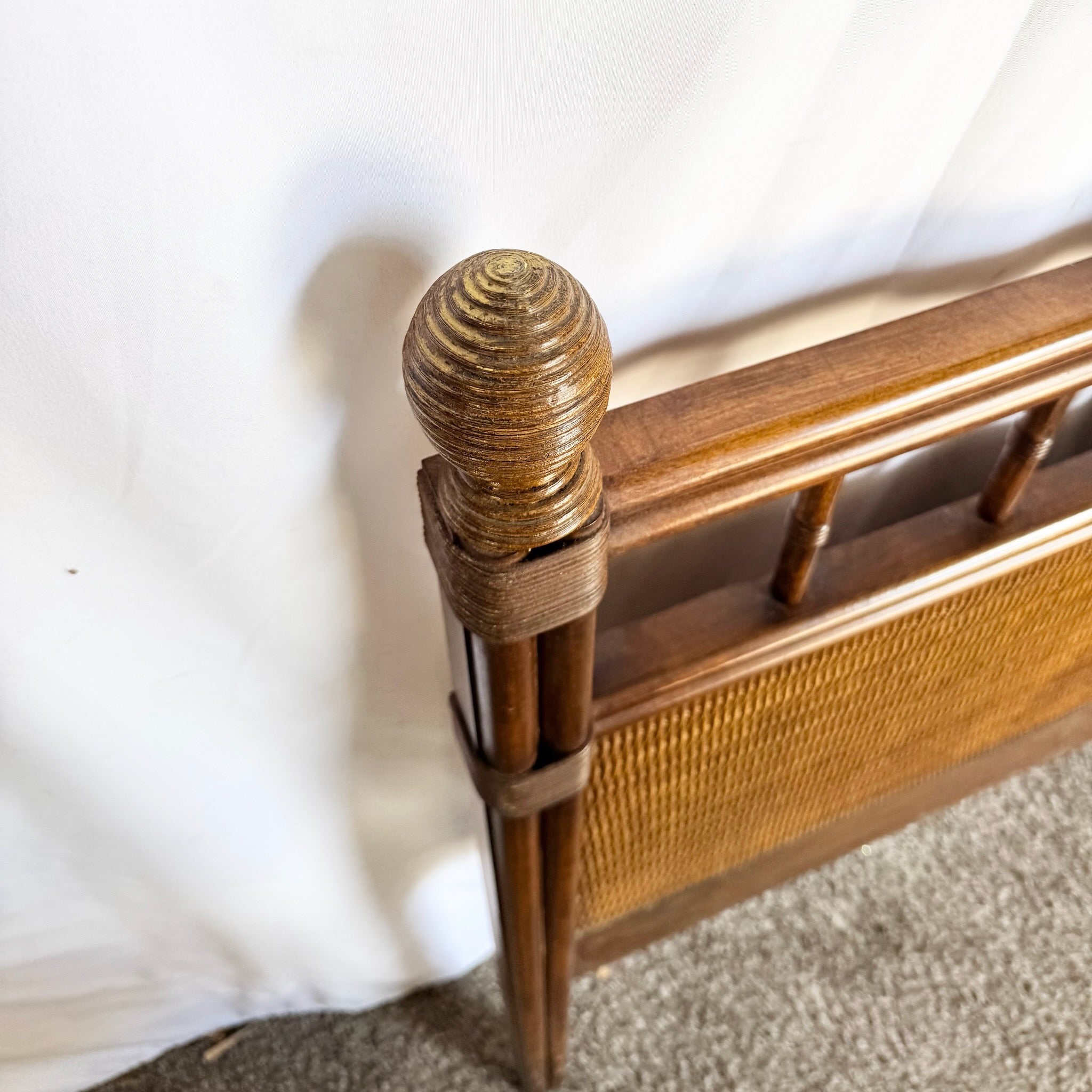 Vintage Boho Chic Wicker King Size Headboard