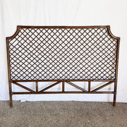 Vintage Boho Chic Rattan Queen Size Headboard