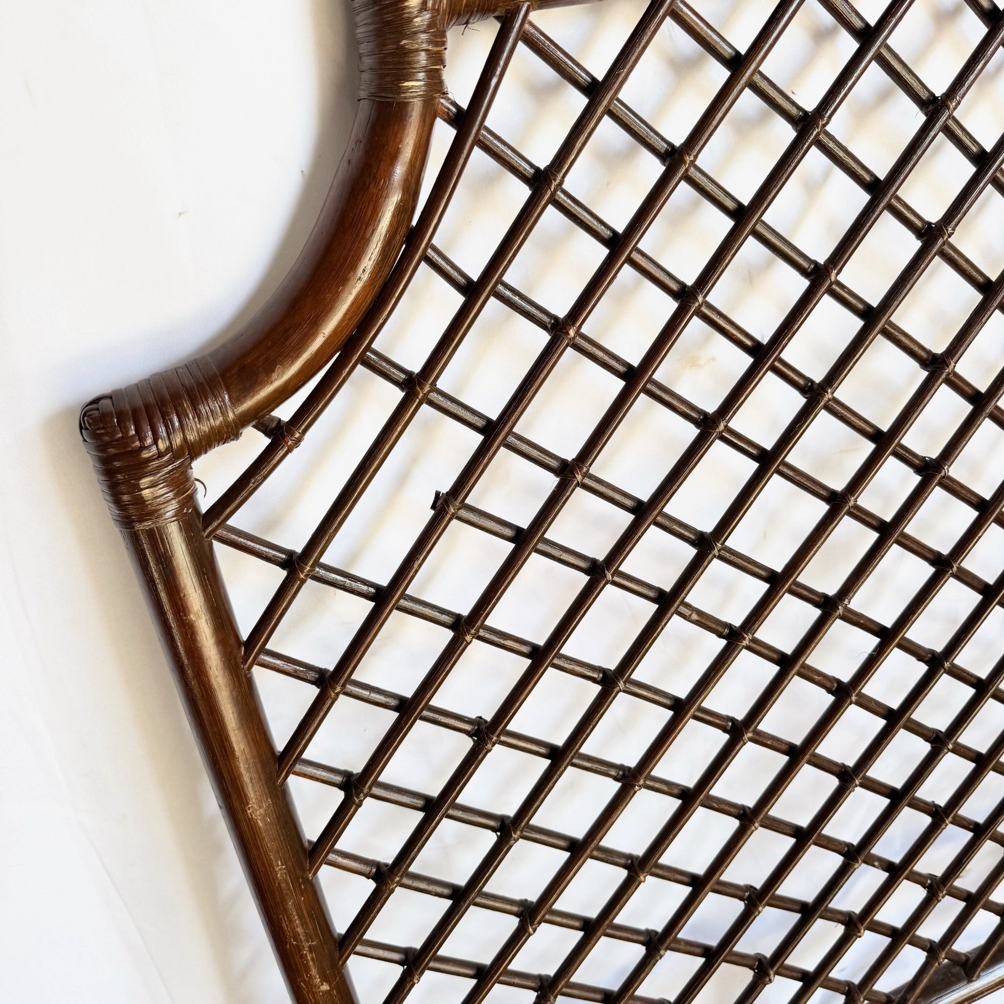 Vintage Boho Chic Rattan Queen Size Headboard