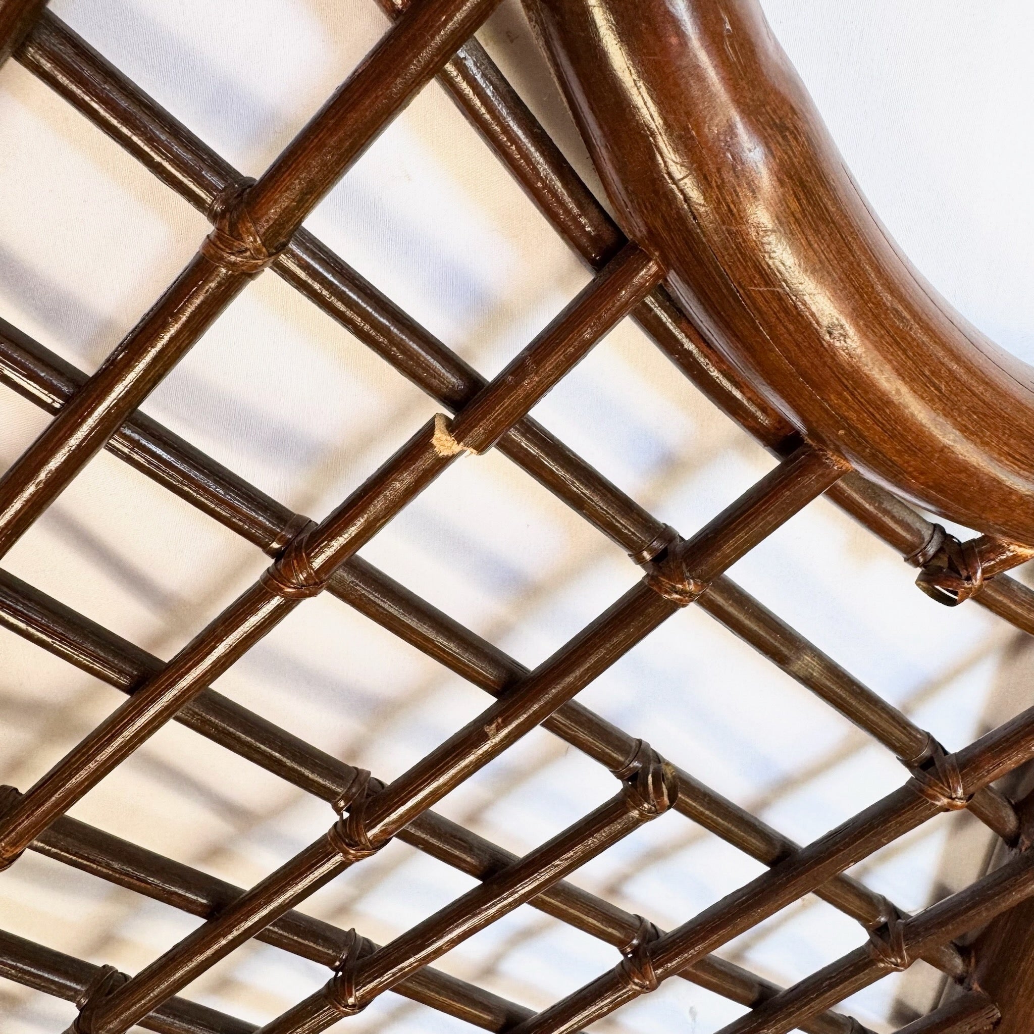 Vintage Boho Chic Rattan Queen Size Headboard