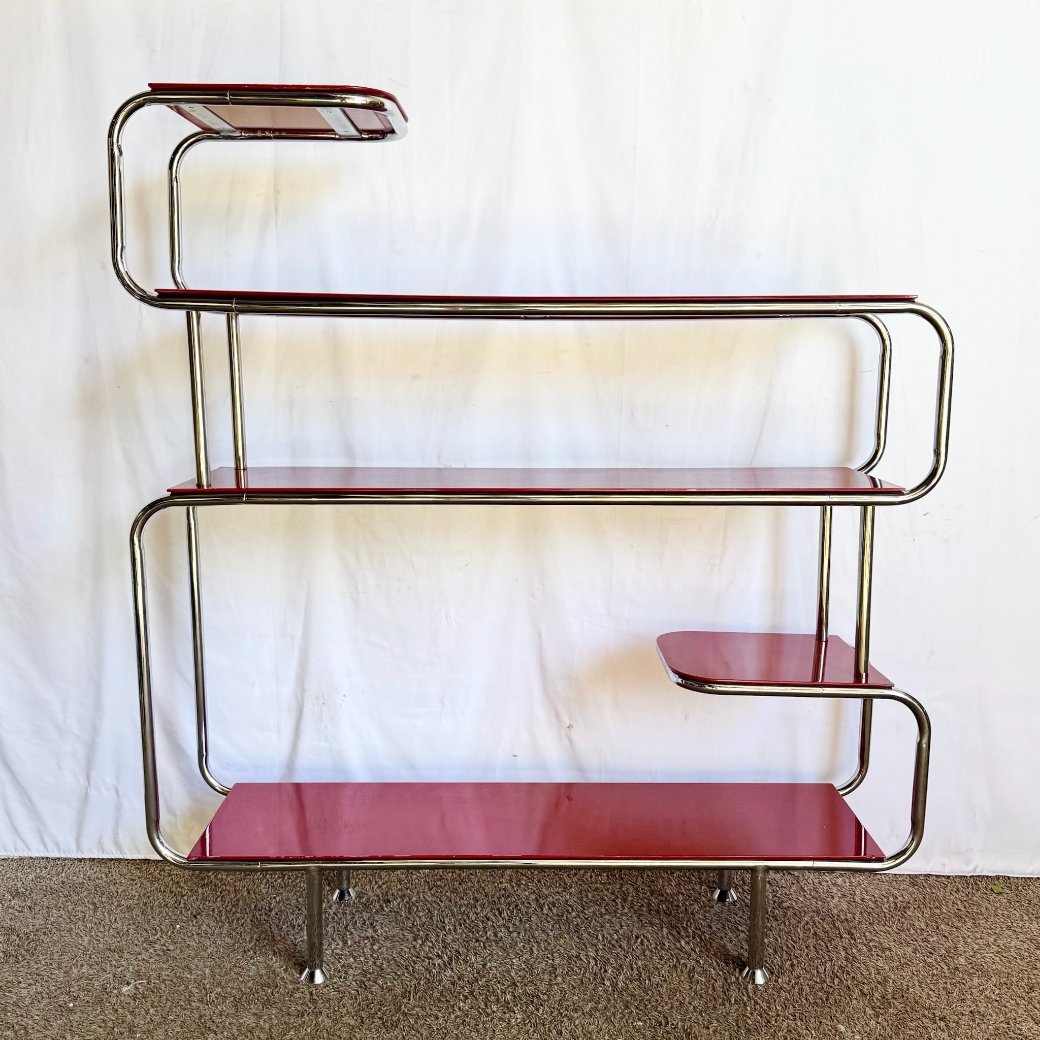 Dna Red Chrome Etagere/Shelving Unit by Massimo Iosa Ghini for Bonaldo