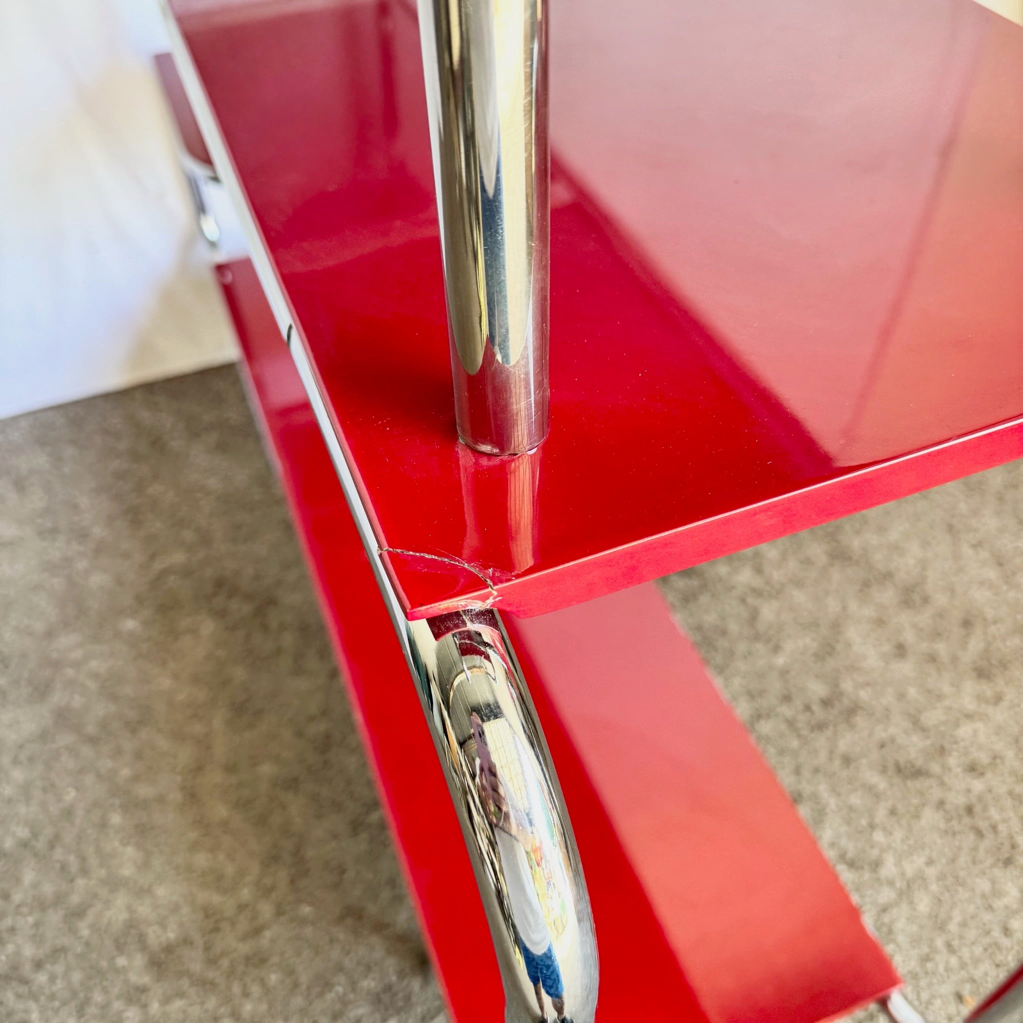 Dna Red Chrome Etagere/Shelving Unit by Massimo Iosa Ghini for Bonaldo