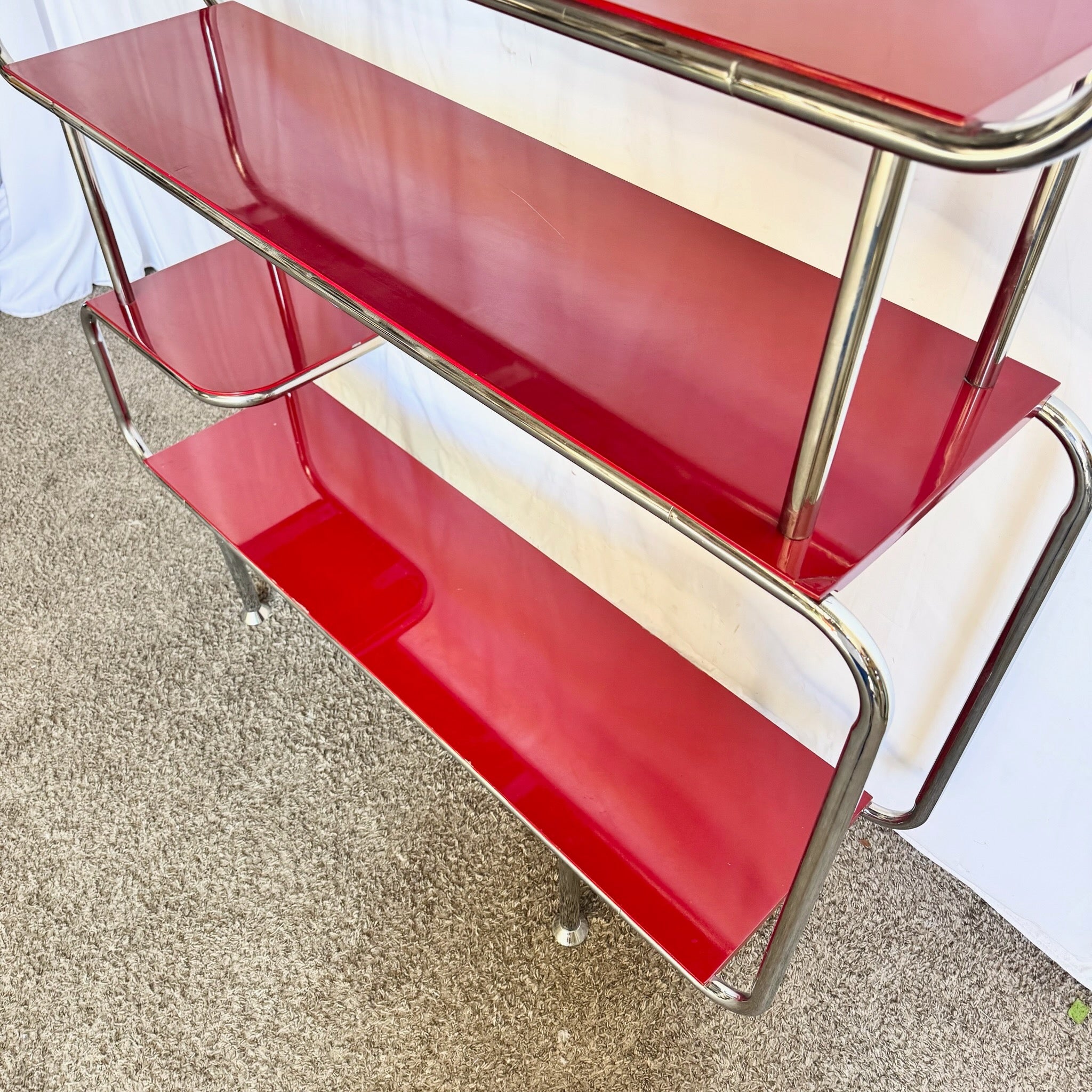 Dna Red Chrome Etagere/Shelving Unit by Massimo Iosa Ghini for Bonaldo