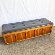 Mid Century Modern Cedar Walnut Hope Chest/Bench