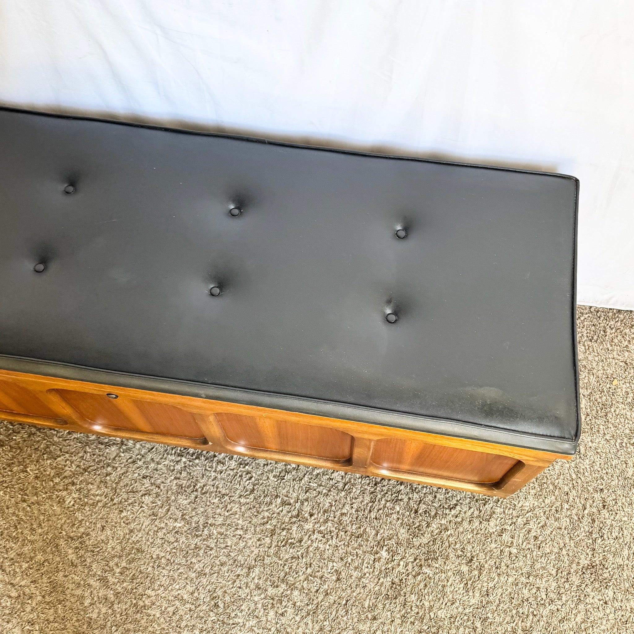Mid Century Modern Cedar Walnut Hope Chest/Bench