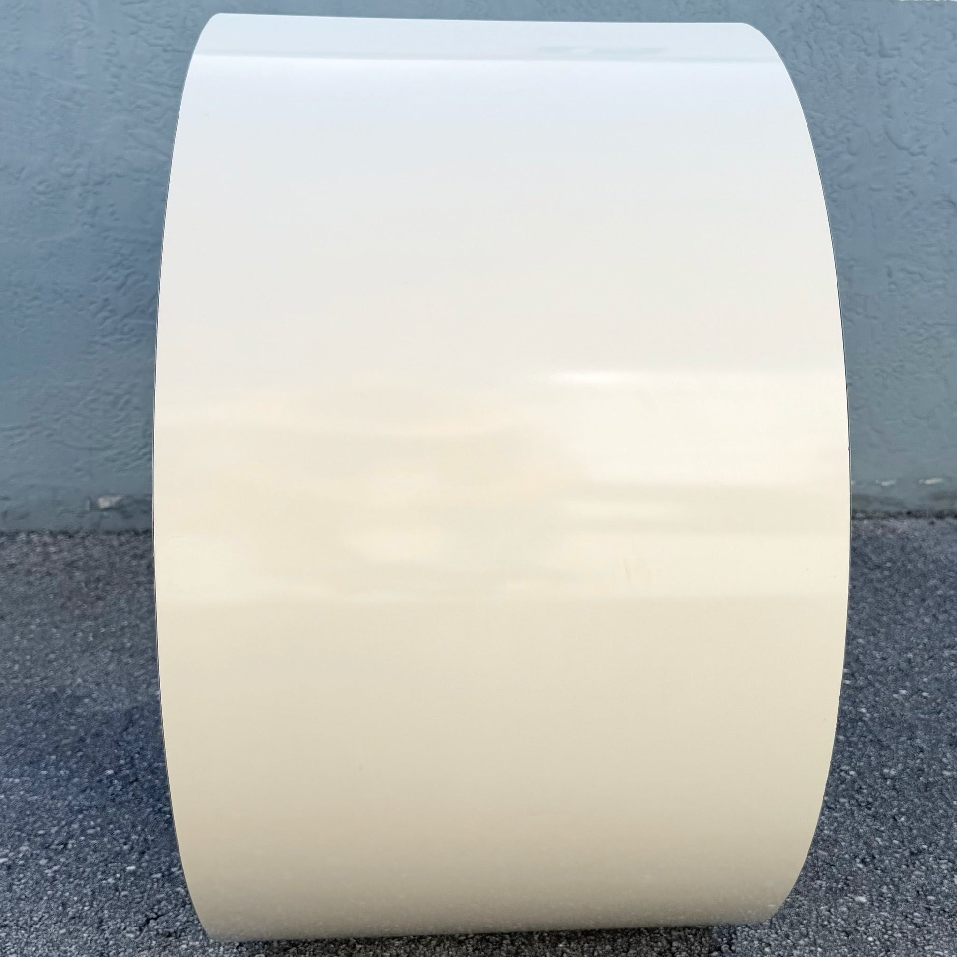 Postmodern Cream Gloss Laminate Scroll Console Table Dolphin & Flamingo