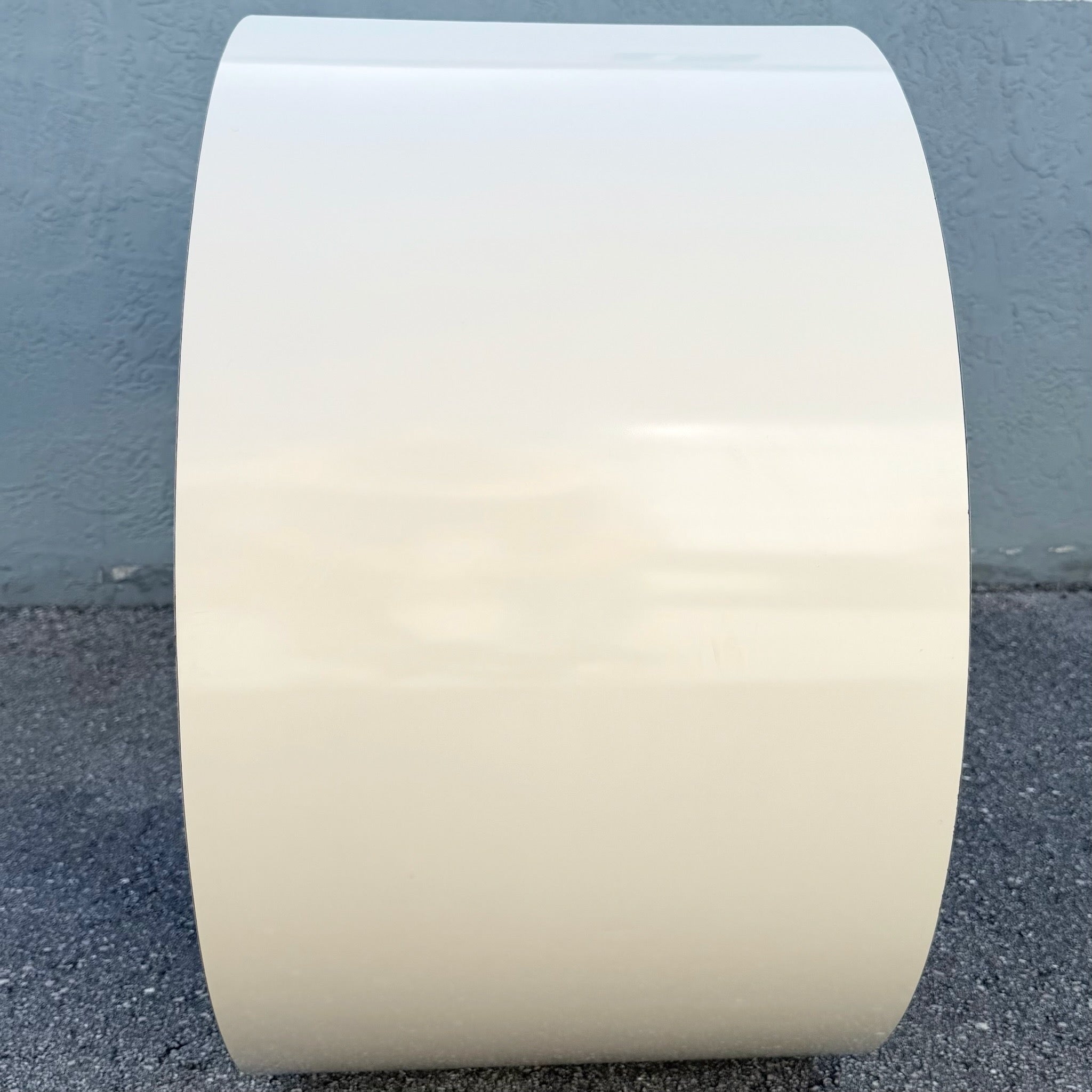 Postmodern Cream Gloss Laminate Scroll Console Table Dolphin & Flamingo