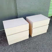 Postmodern Light Pink Laminate Nightstands - A Pair Dolphin & Flamingo