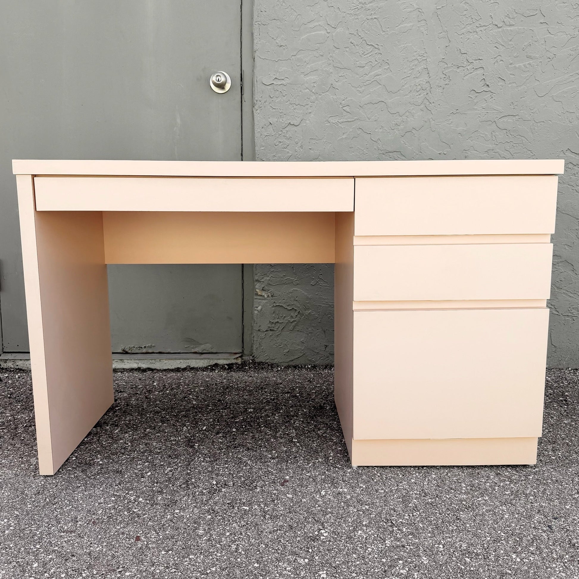 Postmodern Light Pink Laminate Writing Desk Dolphin & Flamingo