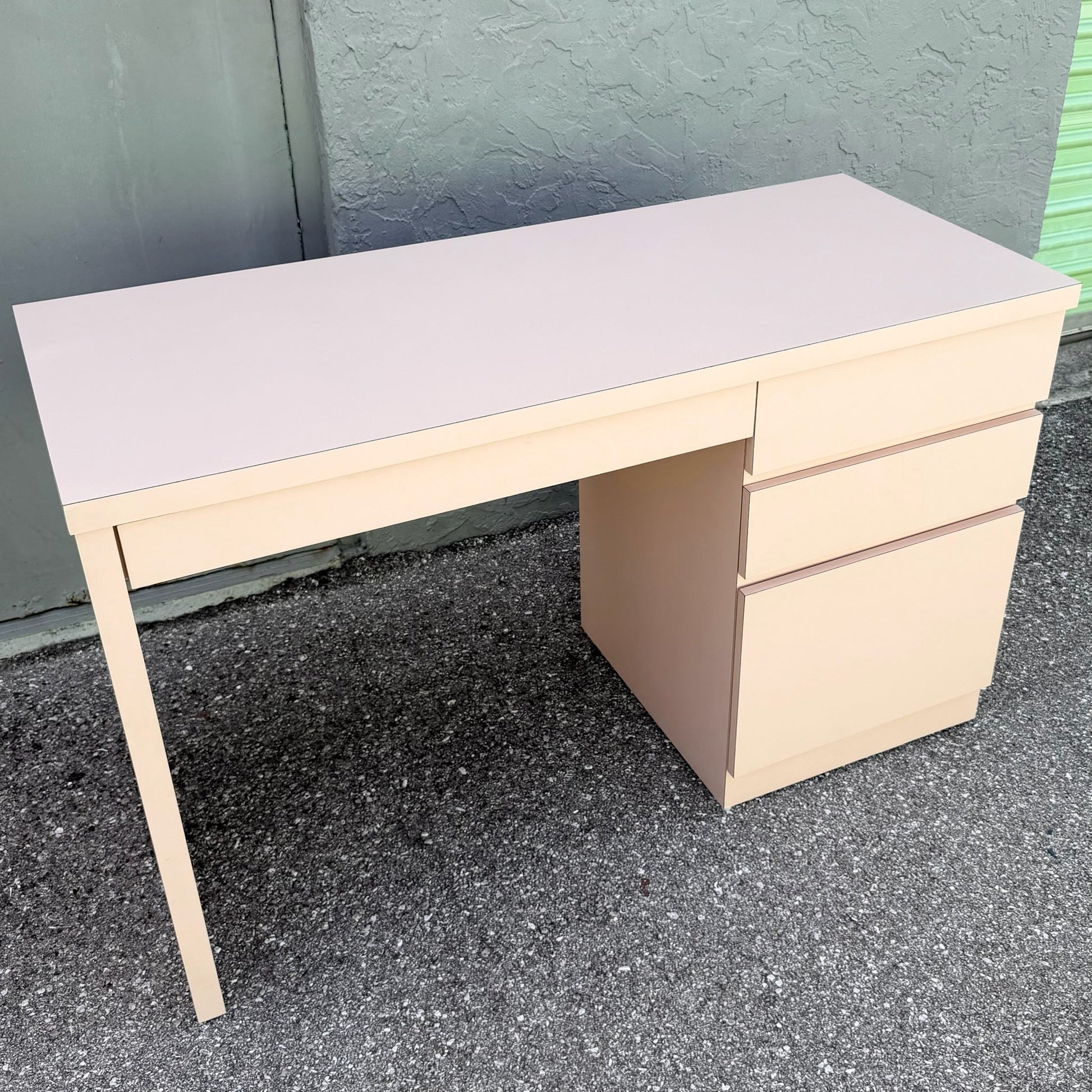Postmodern Light Pink Laminate Writing Desk Dolphin & Flamingo