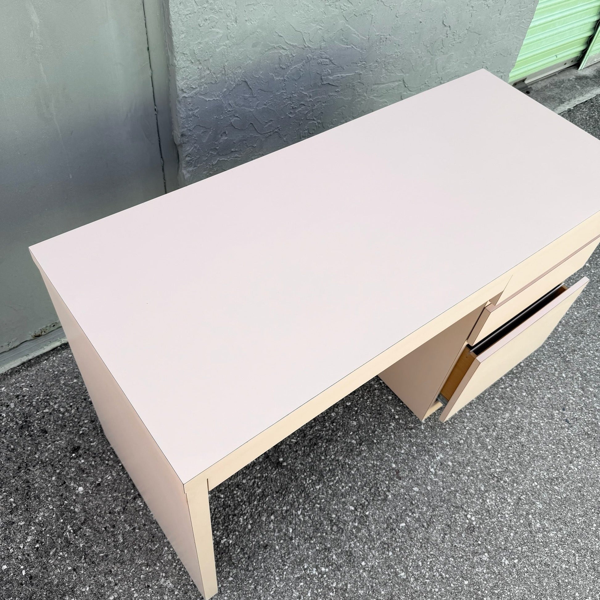Postmodern Light Pink Laminate Writing Desk Dolphin & Flamingo