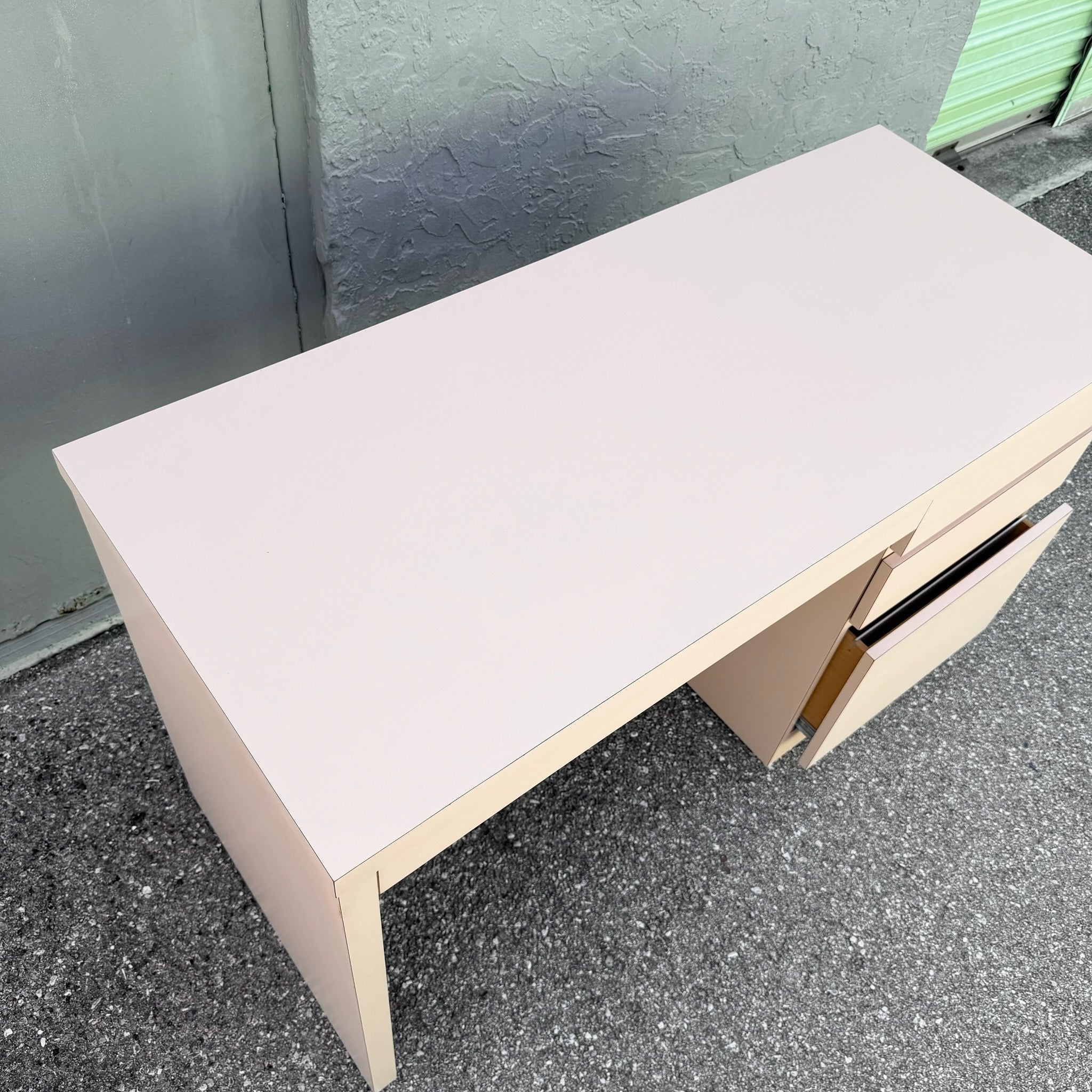 Postmodern Light Pink Laminate Writing Desk Dolphin & Flamingo