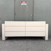 Postmodern Light Pink Laminate Floating Dresser Dolphin & Flamingo