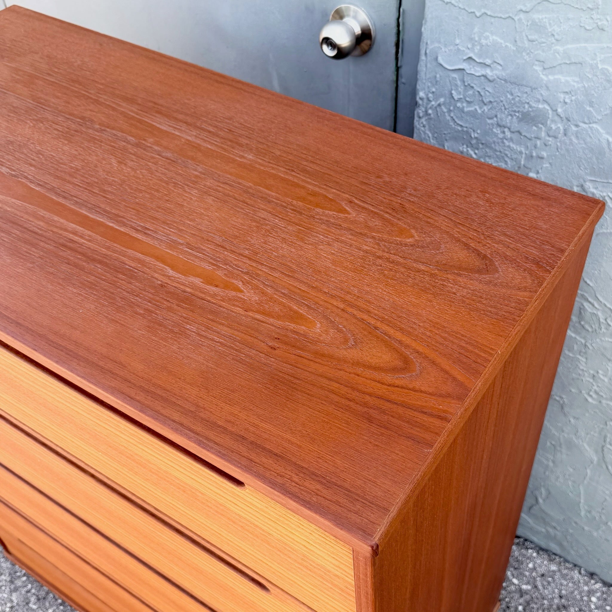 Danish Modern Teak Tallboy Dresser by Nils Jonsson for Tørring Møbelfabrik Dolphin & Flamingo