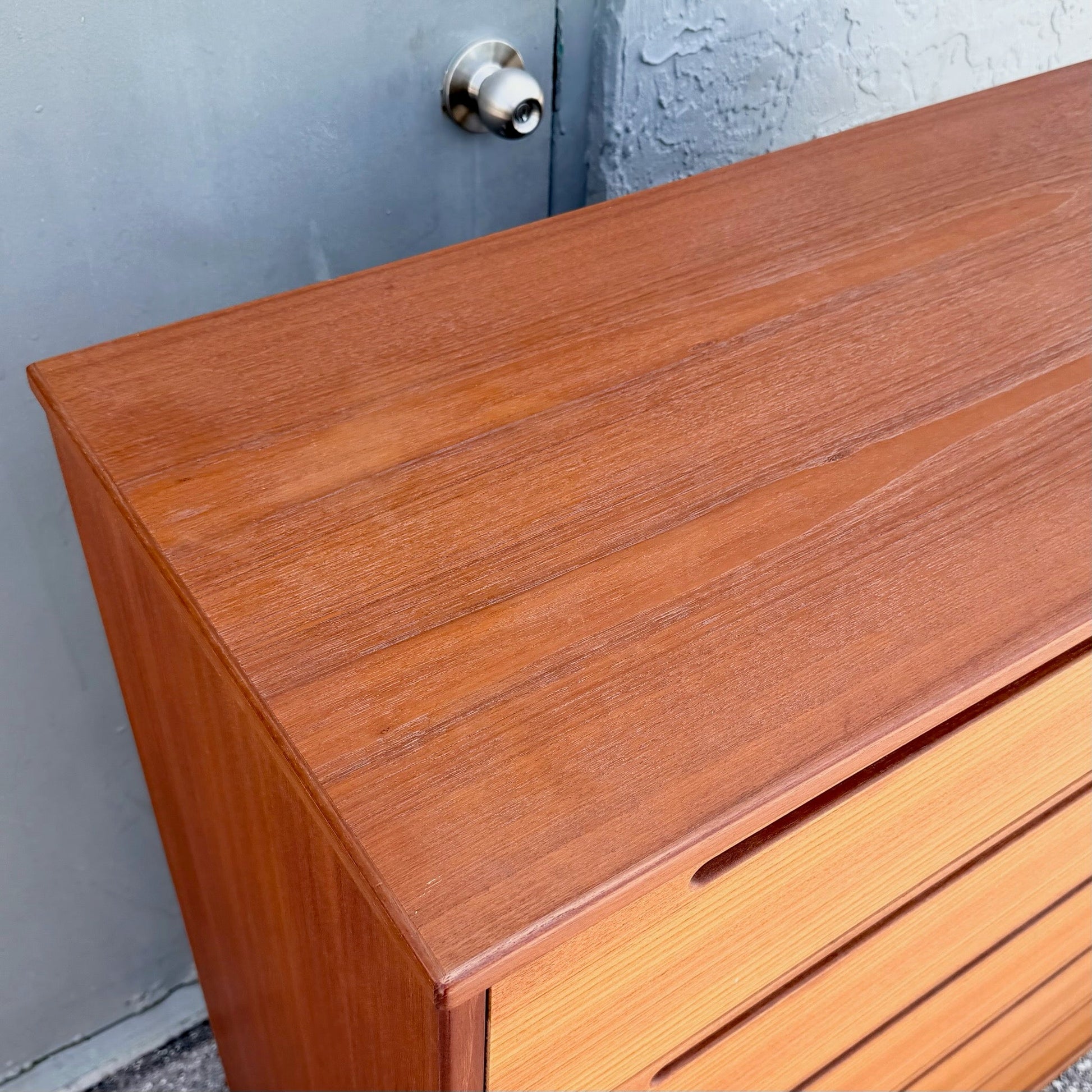 Danish Modern Teak Tallboy Dresser by Nils Jonsson for Tørring Møbelfabrik Dolphin & Flamingo