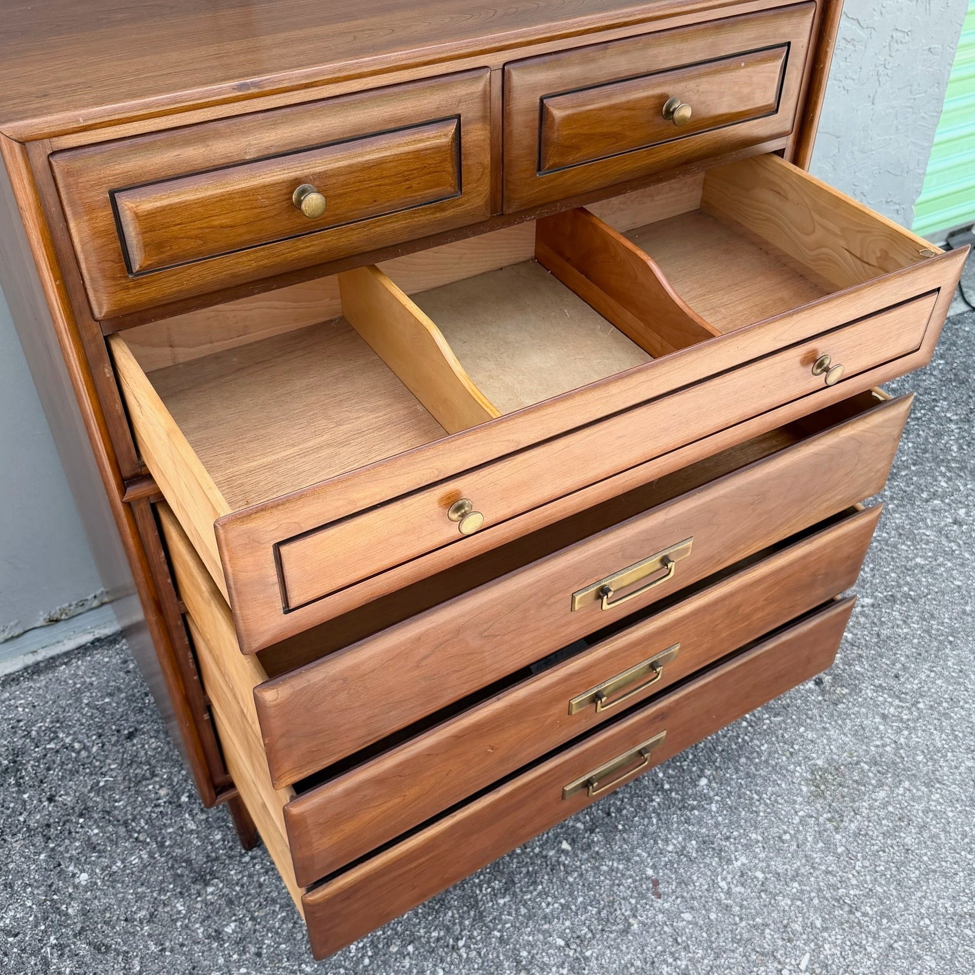 Mid-Century Modern Cliff House 6-Drawer Chest by Heywood-Wakefield Dolphin & Flamingo