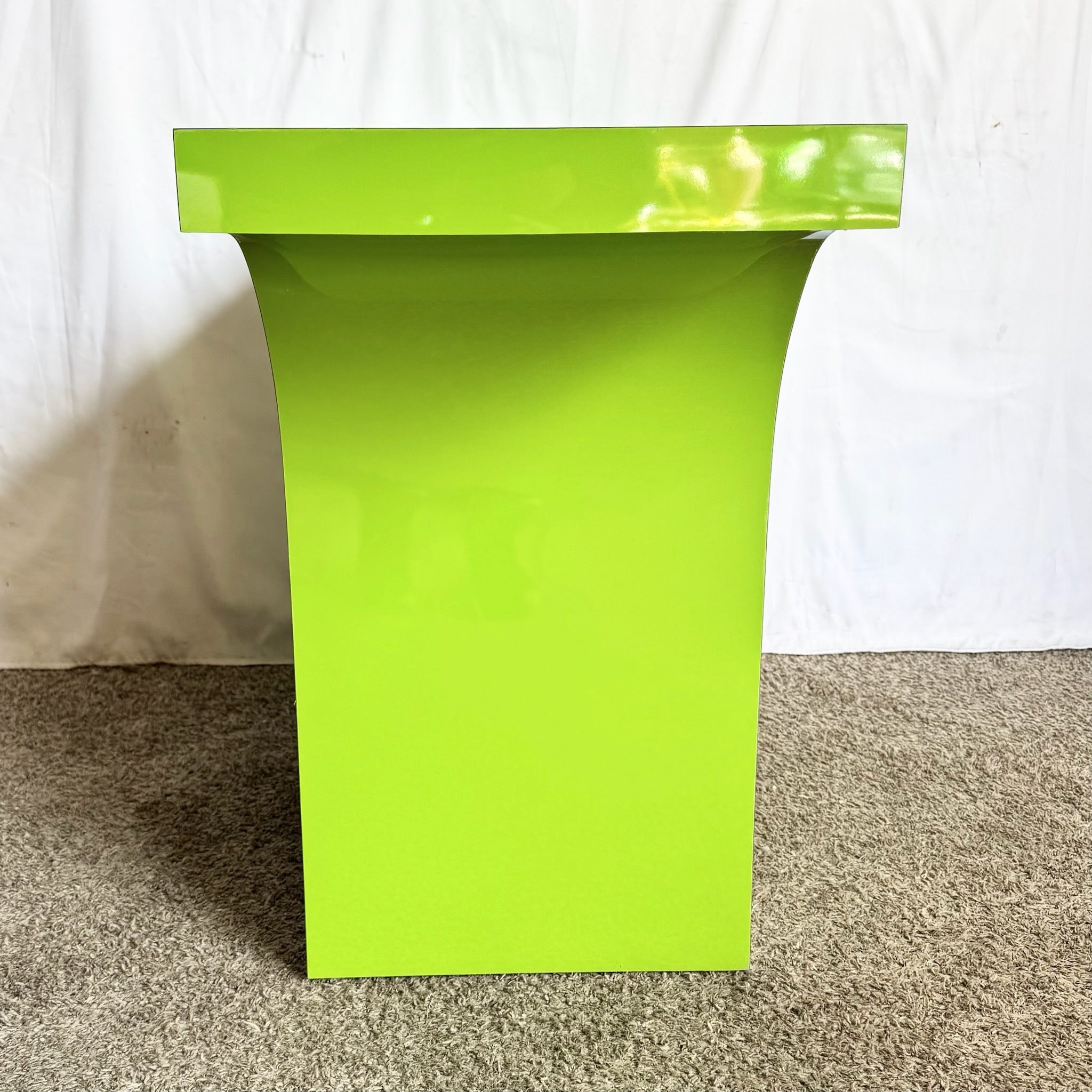 Postmodern Lime Green Lacquer Laminate Console Table