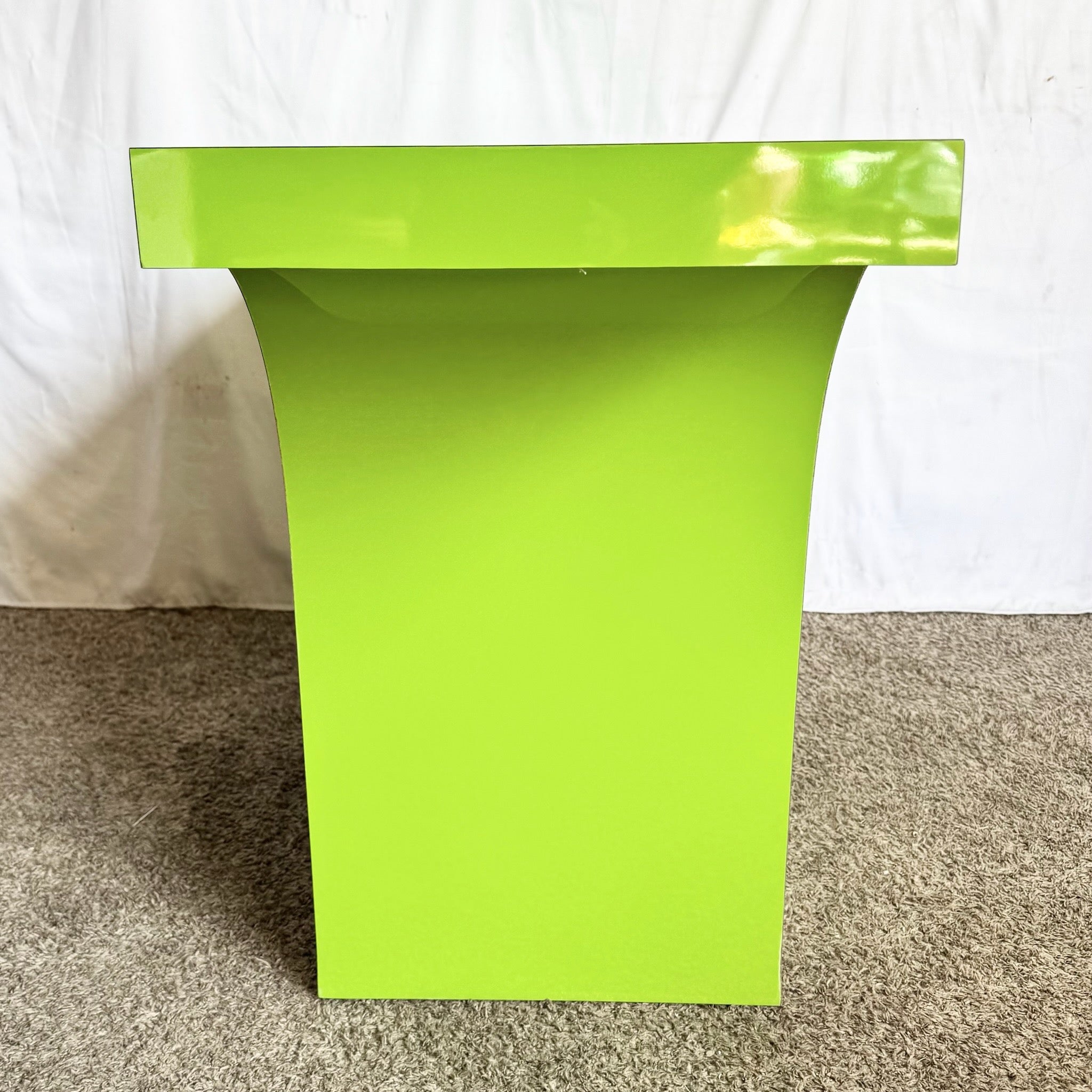 Postmodern Lime Green Lacquer Laminate Console Table
