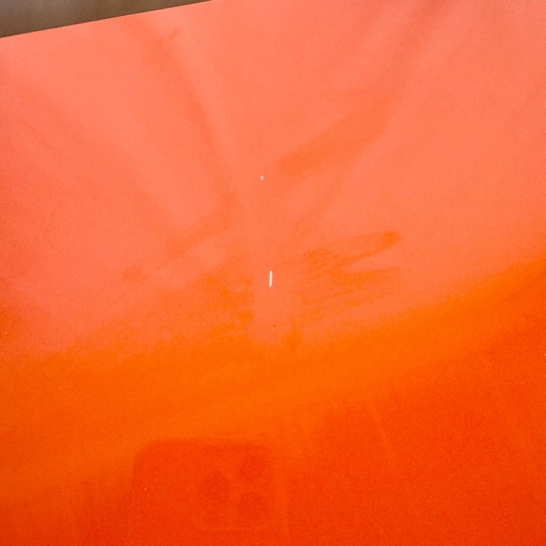 Postmodern Tangerine Orange Lacquer Laminate Waterfall Desk