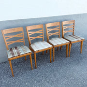 Mid Century Modern Double Cross Back Dining Chairs by Heywood Wakefield - Set of 4 Dolphin & Flamingo