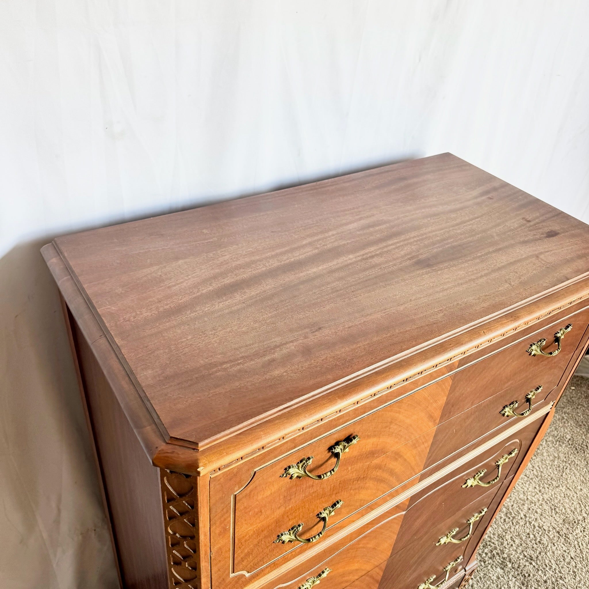 Antique French Provincial Style Wooden Highboy by Imperial Furniture Manufacturing