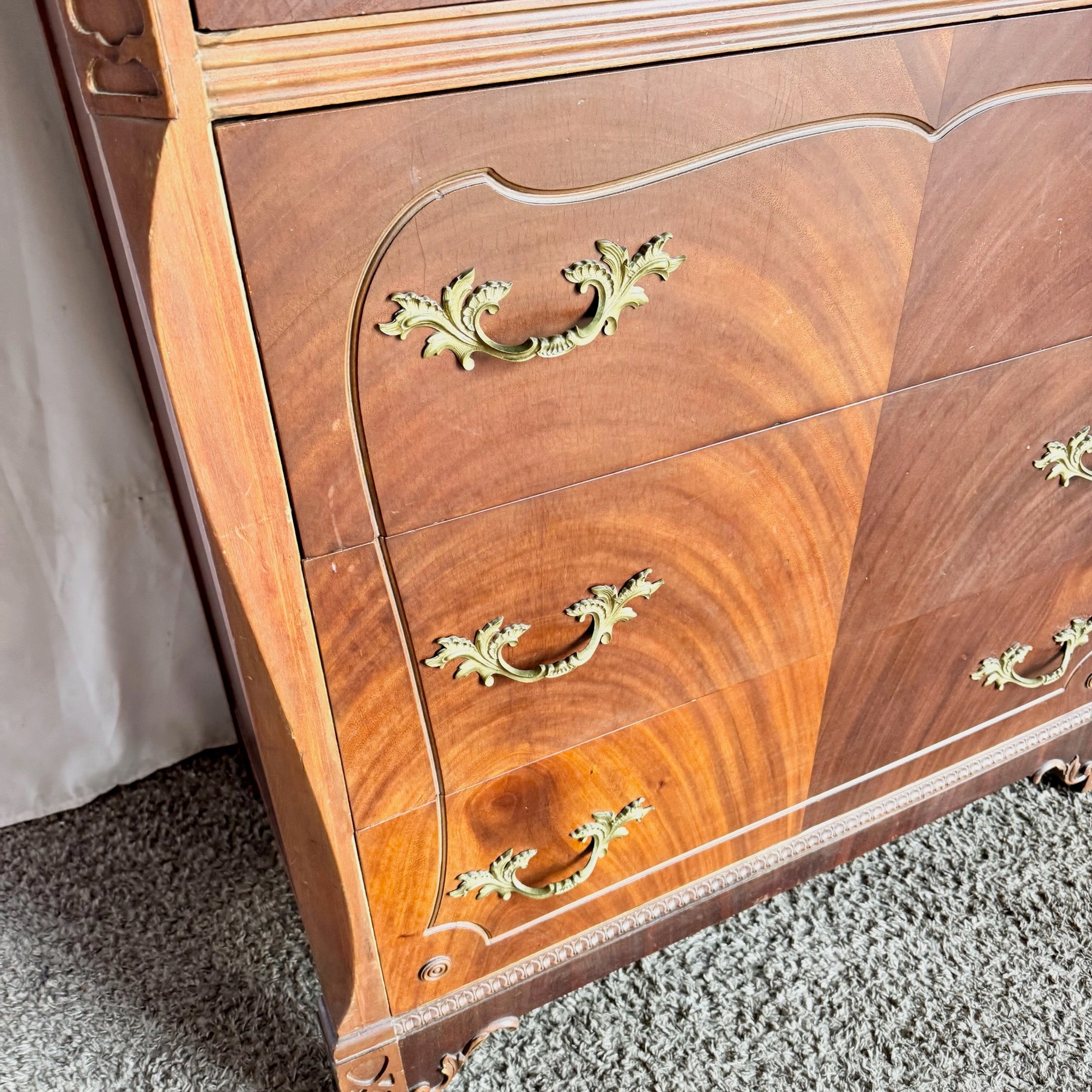 Antique French Provincial Style Wooden Highboy by Imperial Furniture Manufacturing