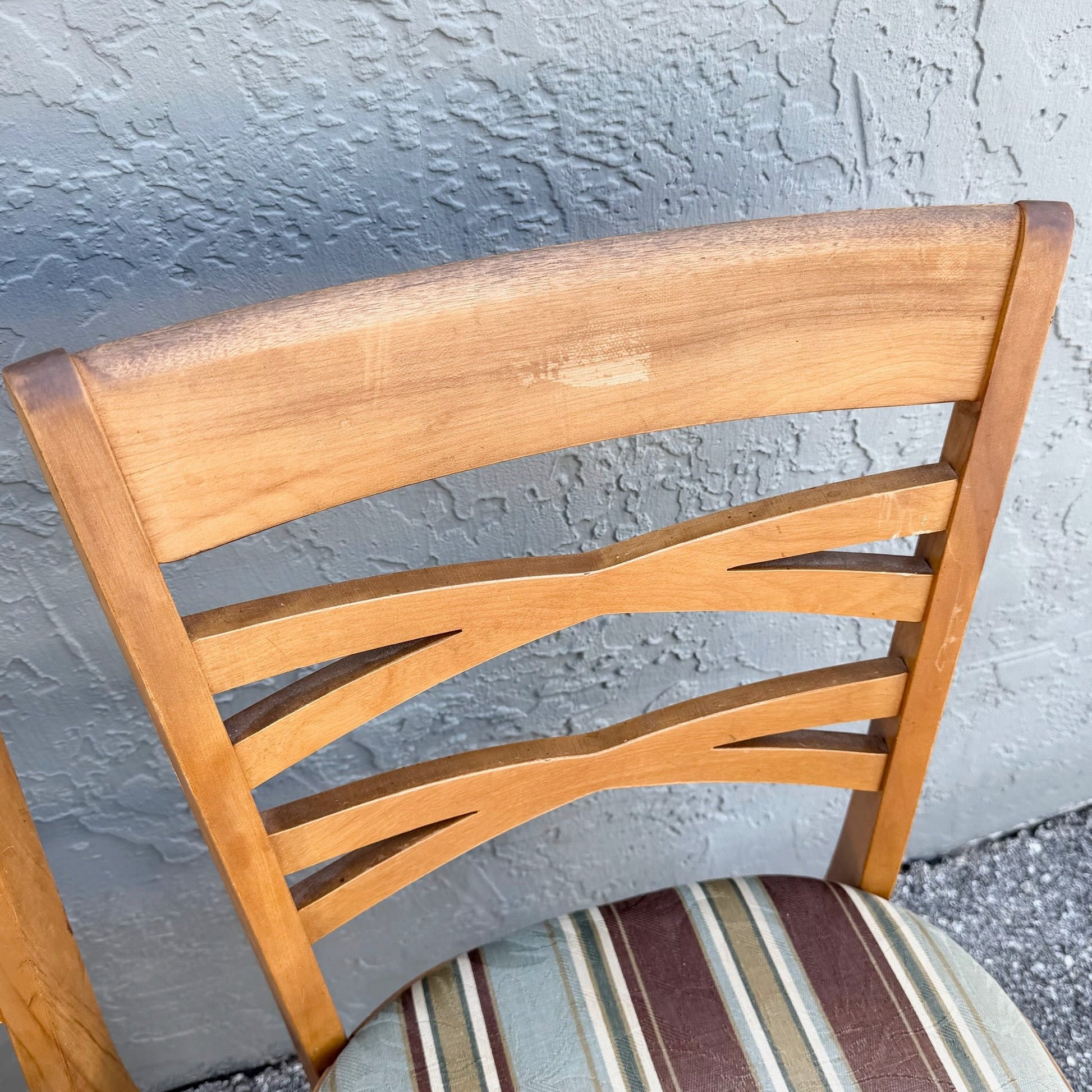 Mid Century Modern Double Cross Back Dining Chairs by Heywood Wakefield - Set of 4 Dolphin & Flamingo
