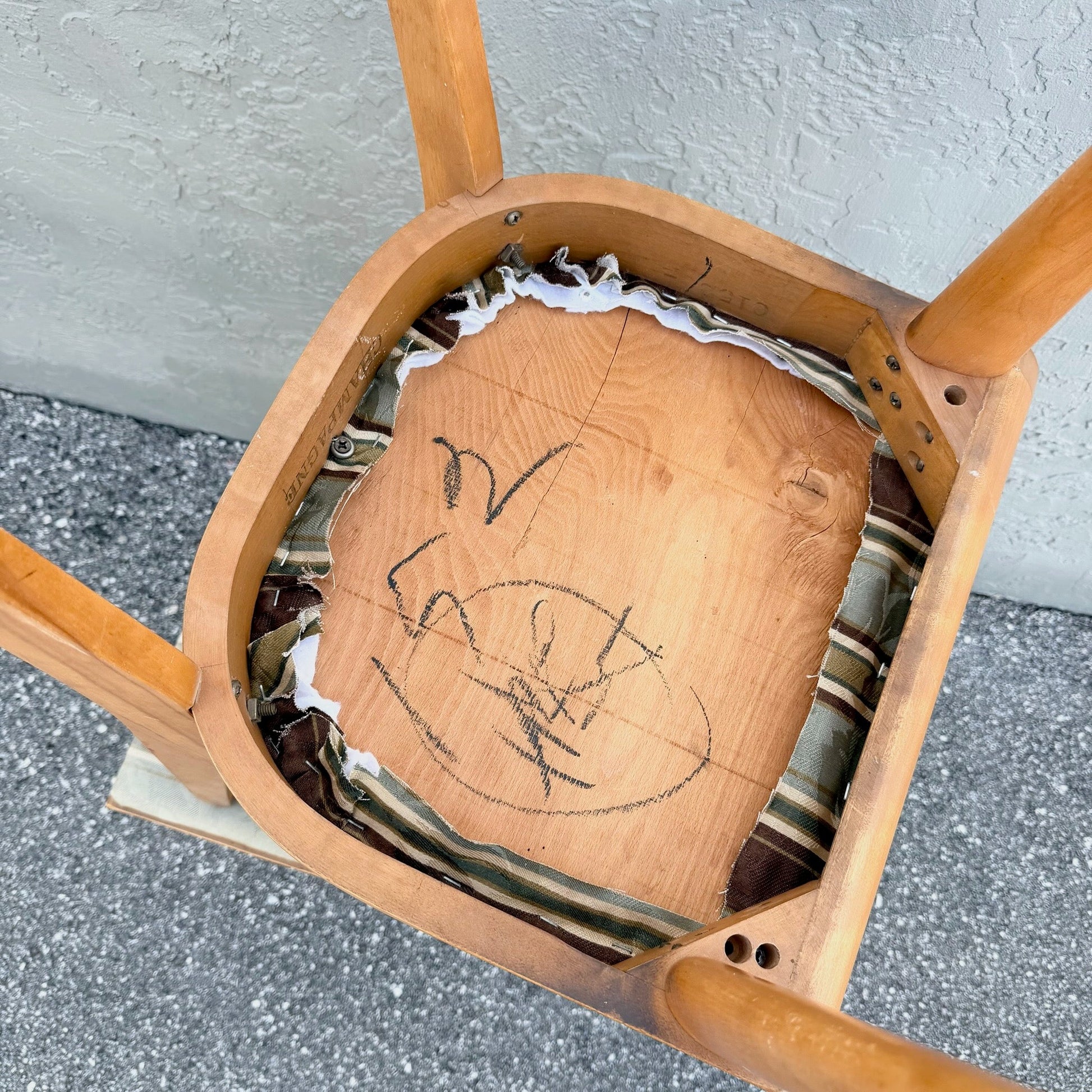 Mid Century Modern Double Cross Back Dining Chairs by Heywood Wakefield - Set of 4 Dolphin & Flamingo