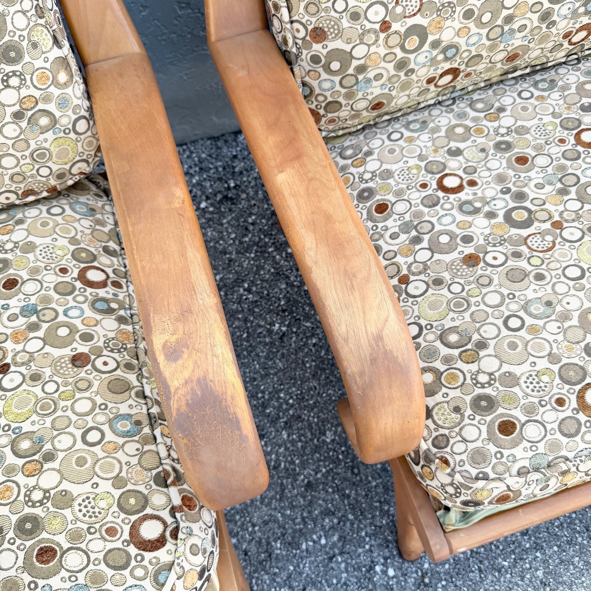 Mid Century Modern Bentwood Lounge Chairs by Heywood Wakefield - A Pair Dolphin & Flamingo