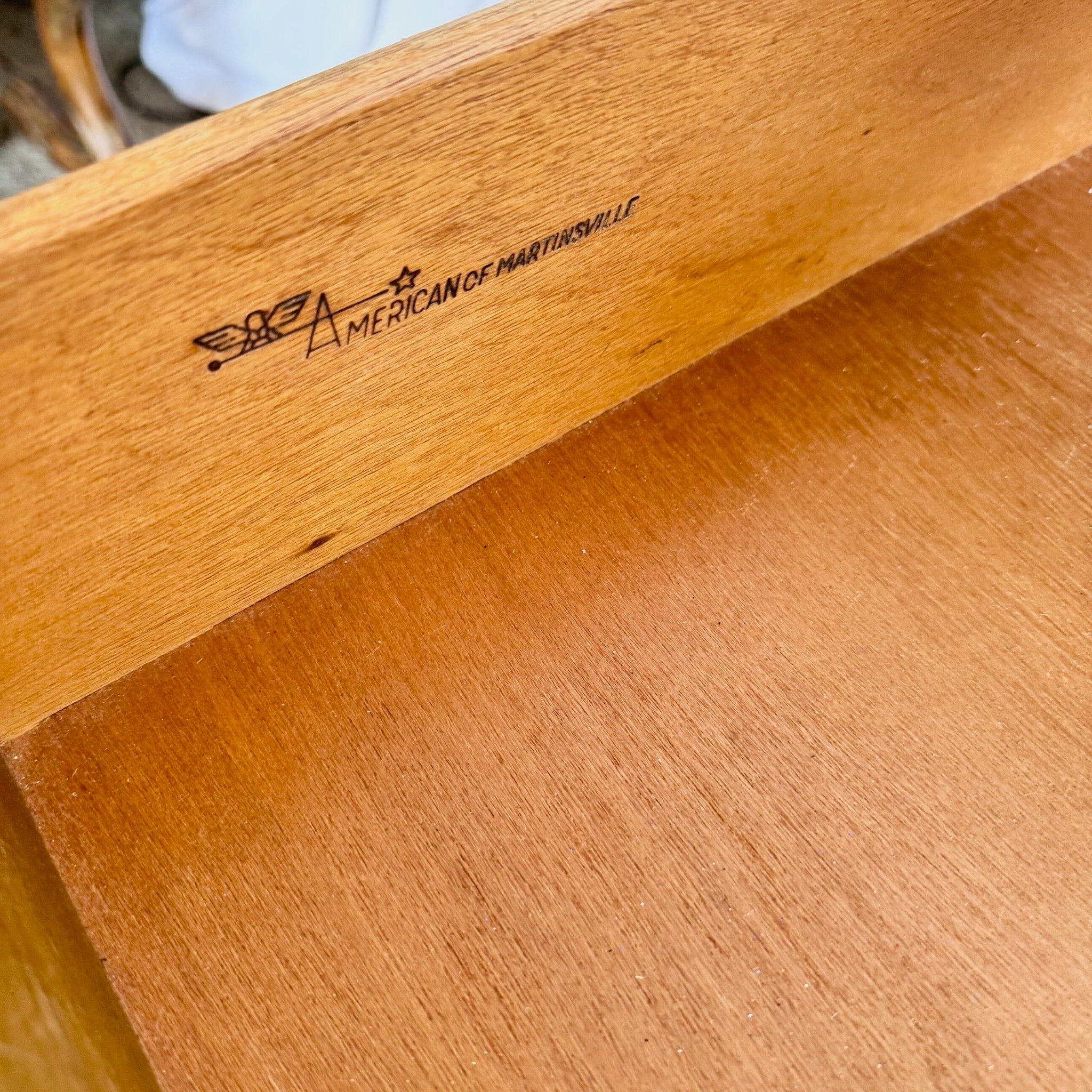 Vintage Boho Chic Faux Bamboo Wicker Dresser by American of Martinsville