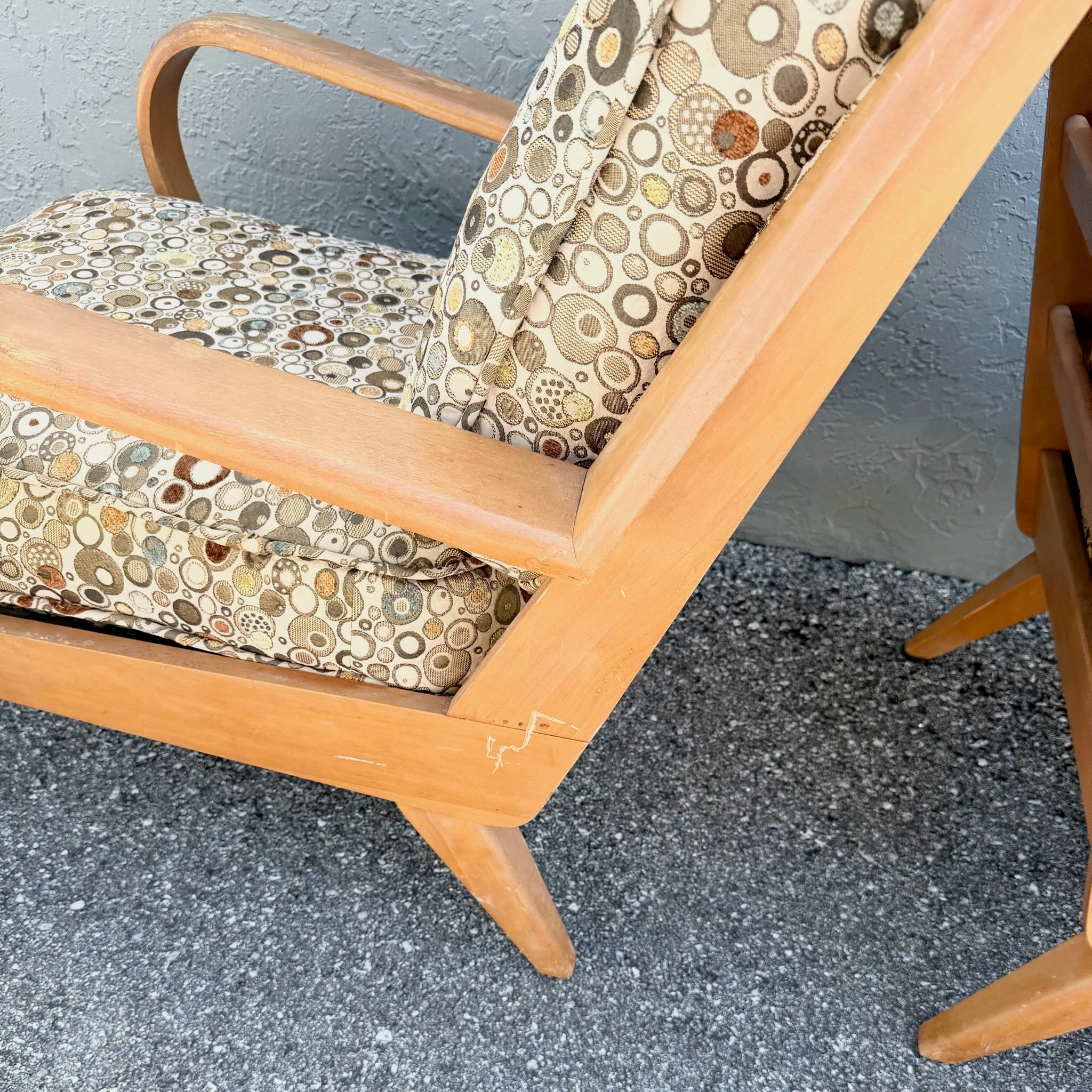 Mid Century Modern Bentwood Lounge Chairs by Heywood Wakefield - A Pair Dolphin & Flamingo