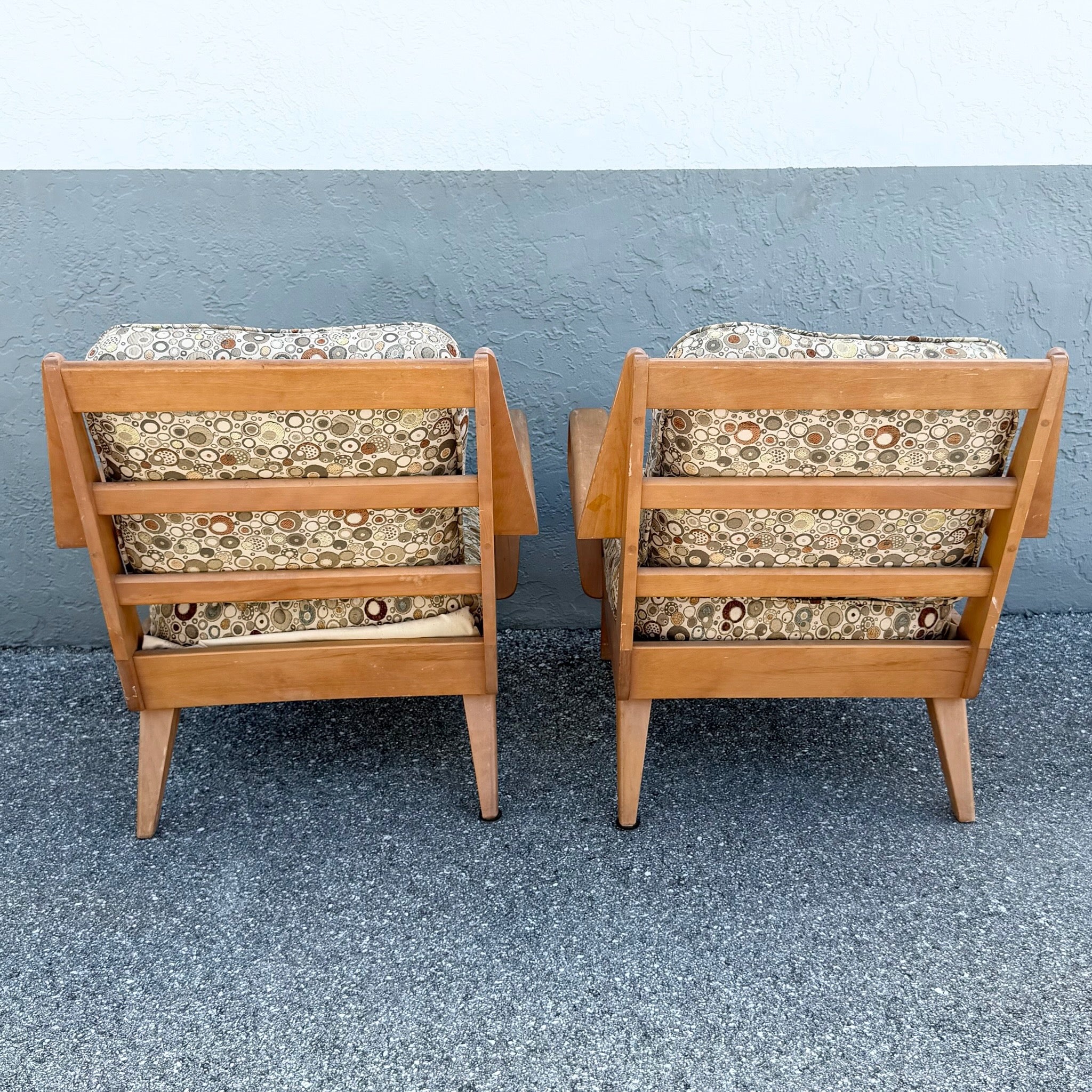 Mid Century Modern Bentwood Lounge Chairs by Heywood Wakefield - A Pair Dolphin & Flamingo
