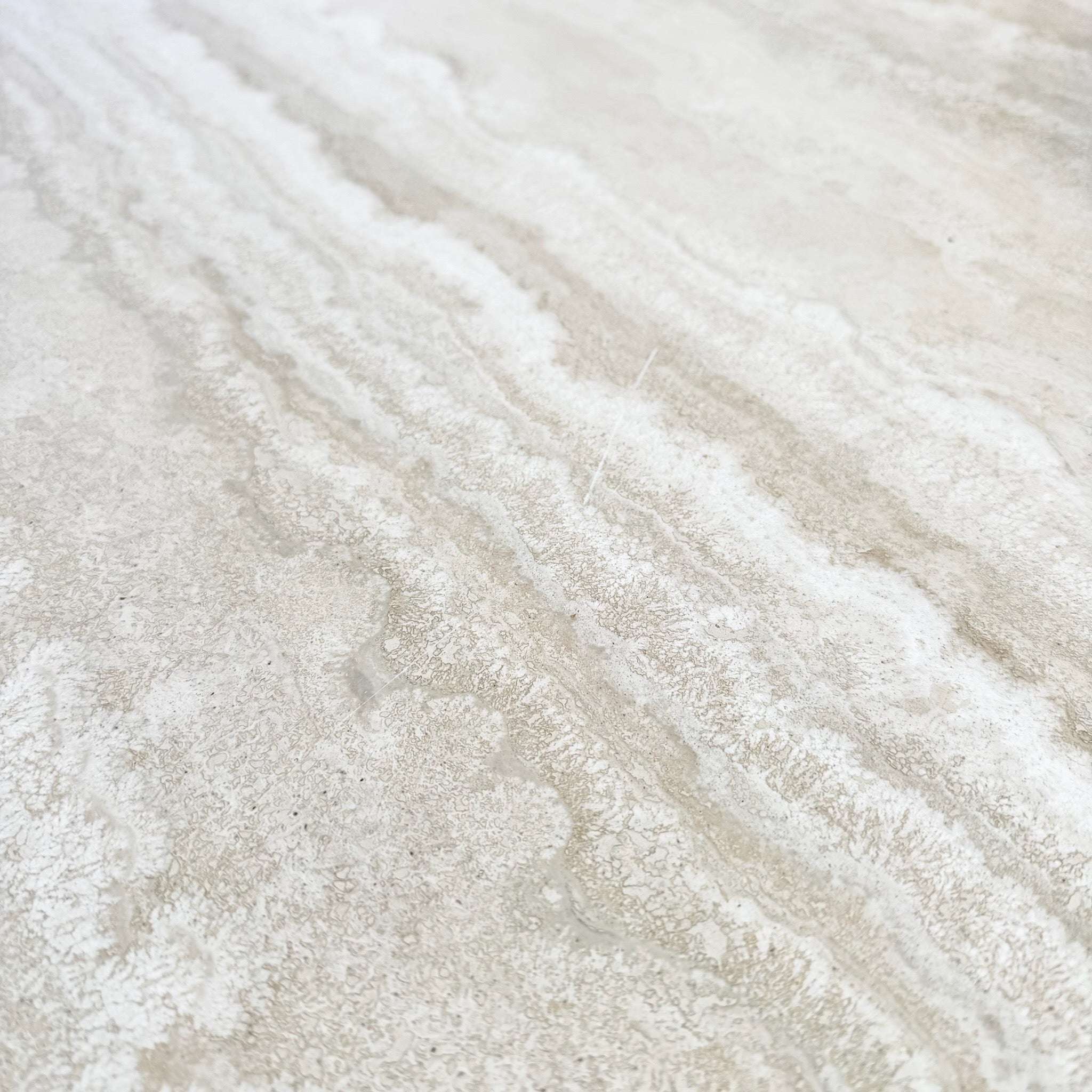 Vintage Italian Raw Edge Travertine Square Top Coffee Table by Stone International