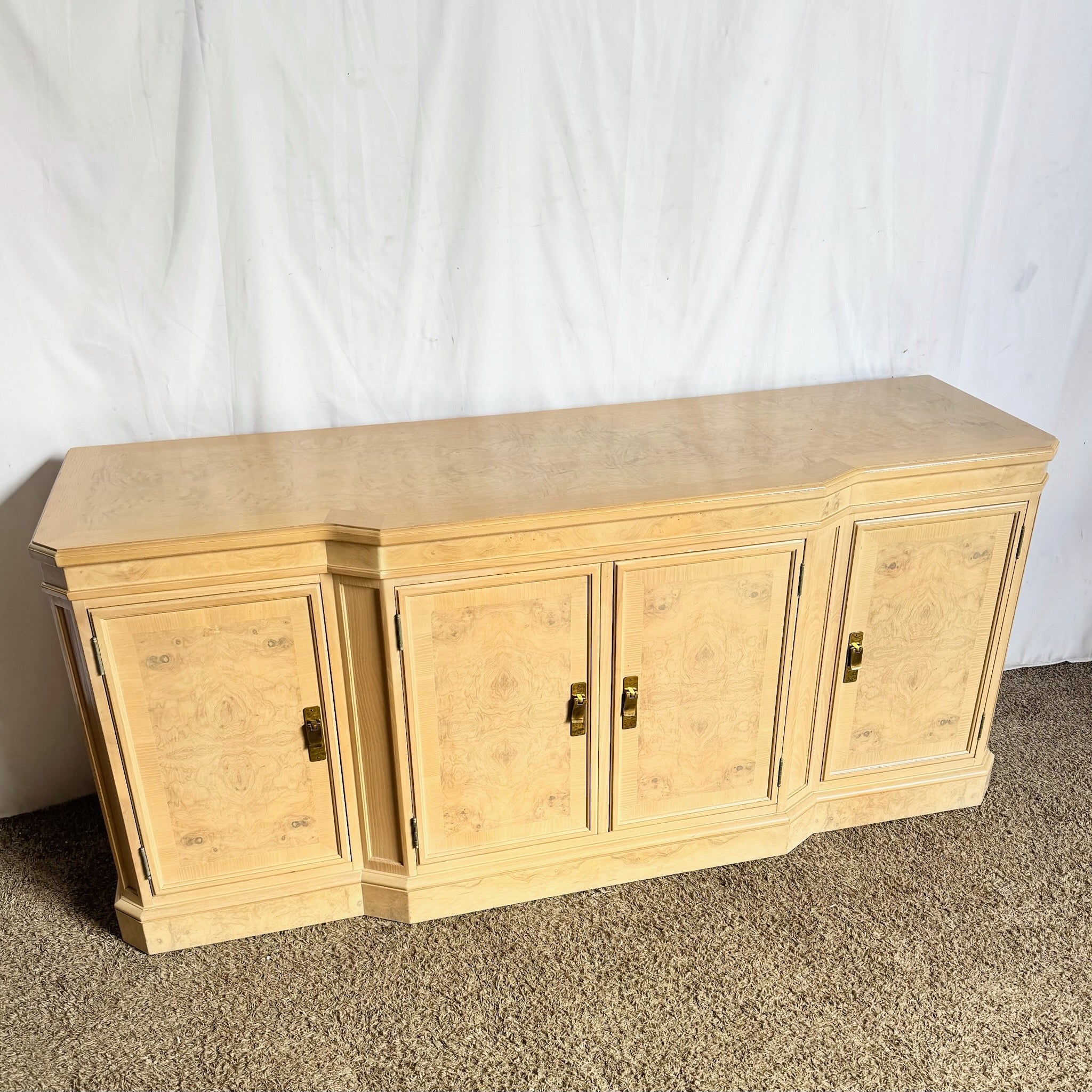 Vintage “Corinthian” Burlwood Credenza by Drexel Heritage