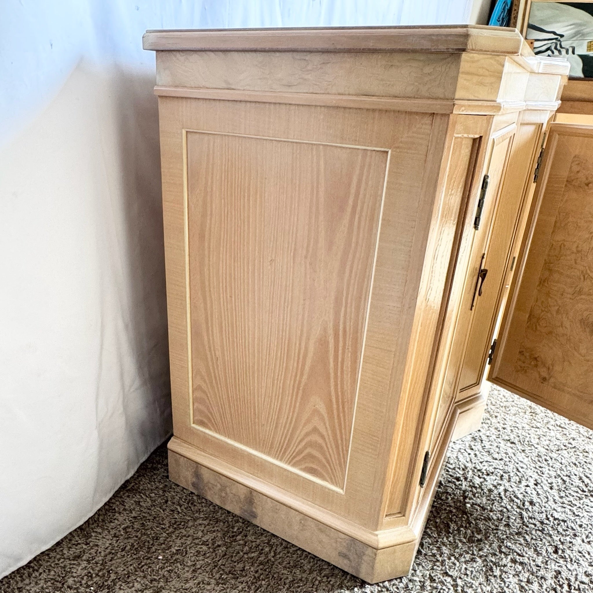 Vintage “Corinthian” Burlwood Credenza by Drexel Heritage - Dolphin & Flamingo