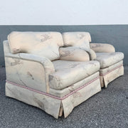 Postmodern Pink and Blue Ropped and Skirted Lounge Chairs - A Pair Dolphin & Flamingo