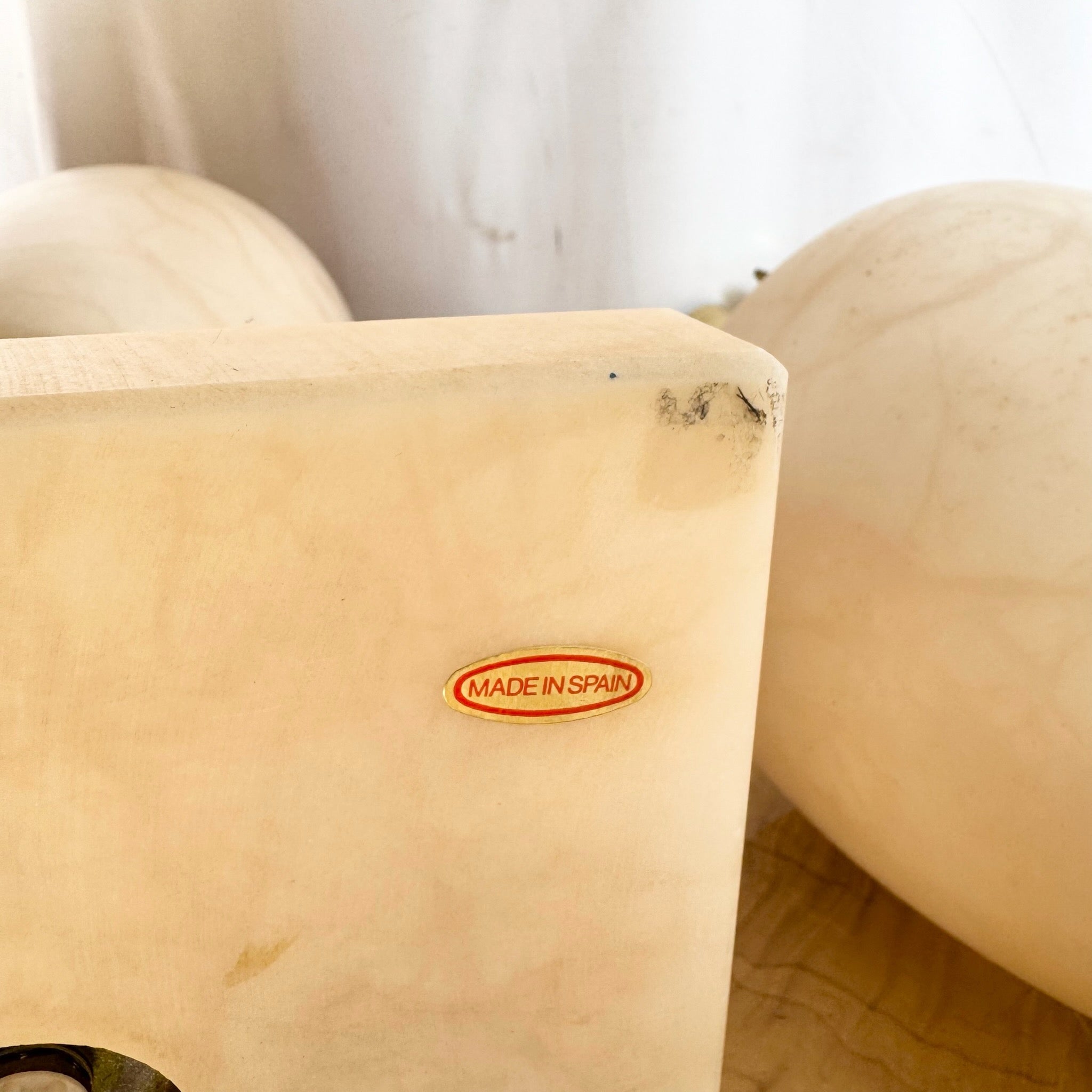 Vintage Spanish Alabaster Crystal and Lucite Table Lamps - A Pair