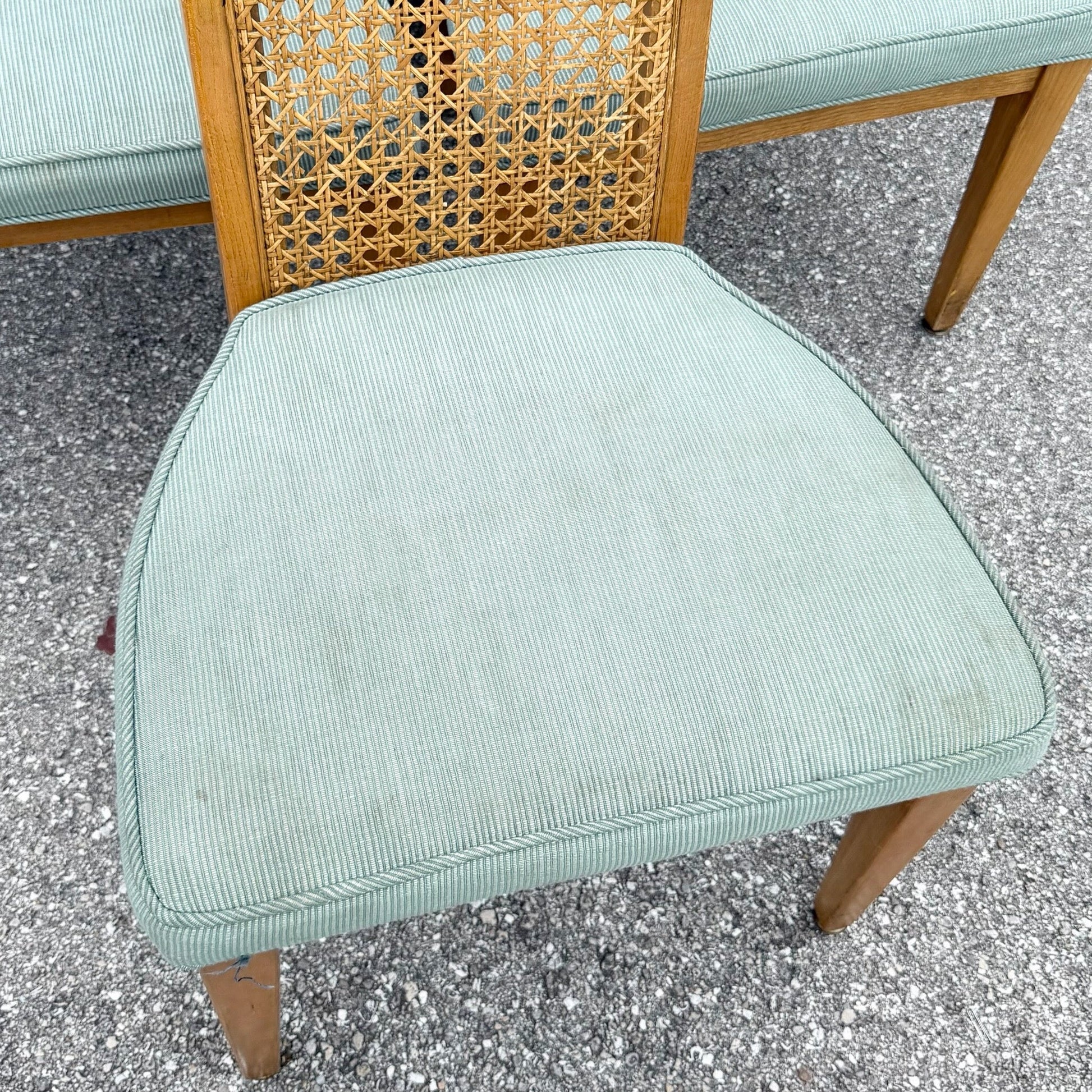 Mid Century Modern Burlwood Caneback Dining Chairs - Set of 6 Dolphin & Flamingo