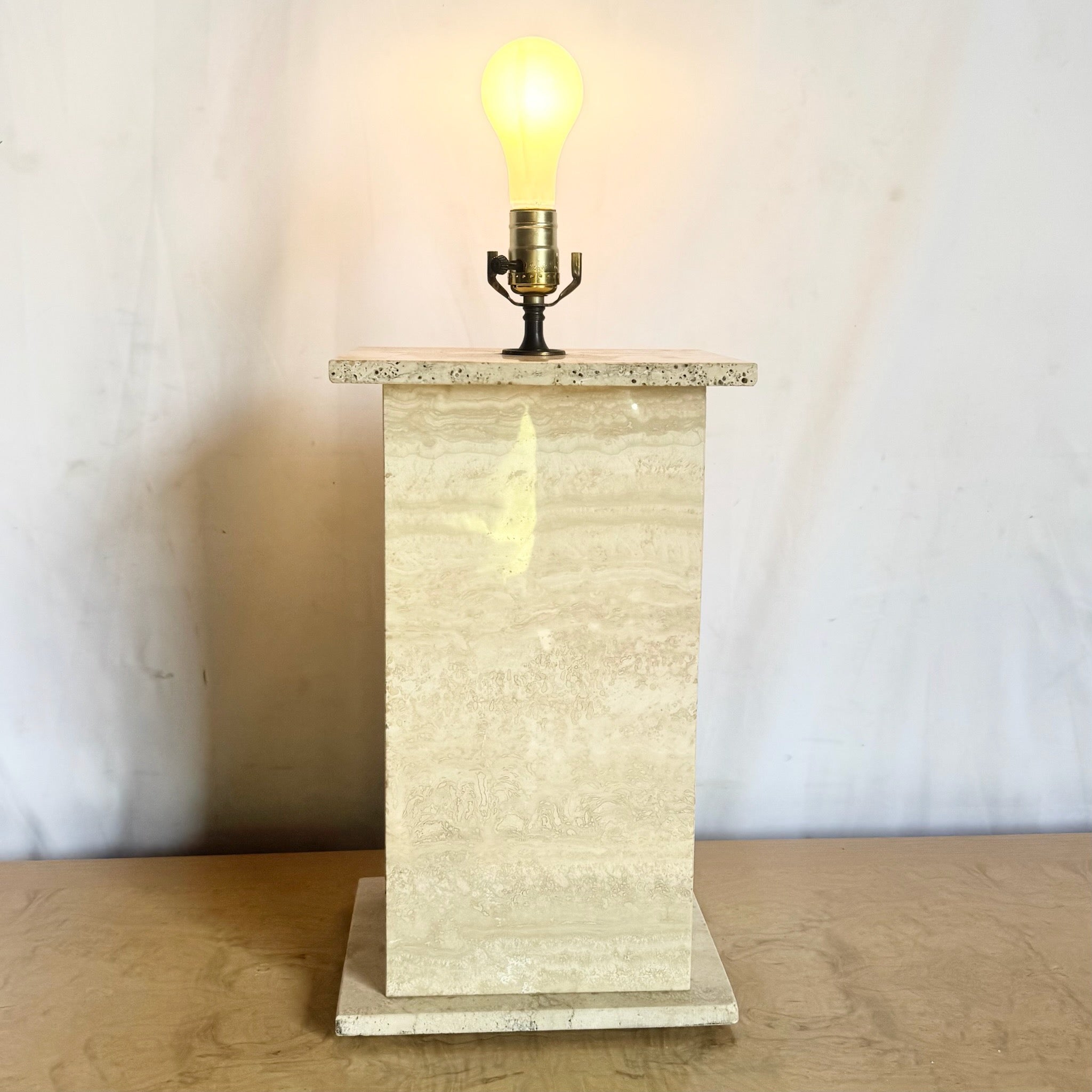 Vintage Travertine Table Lamp
