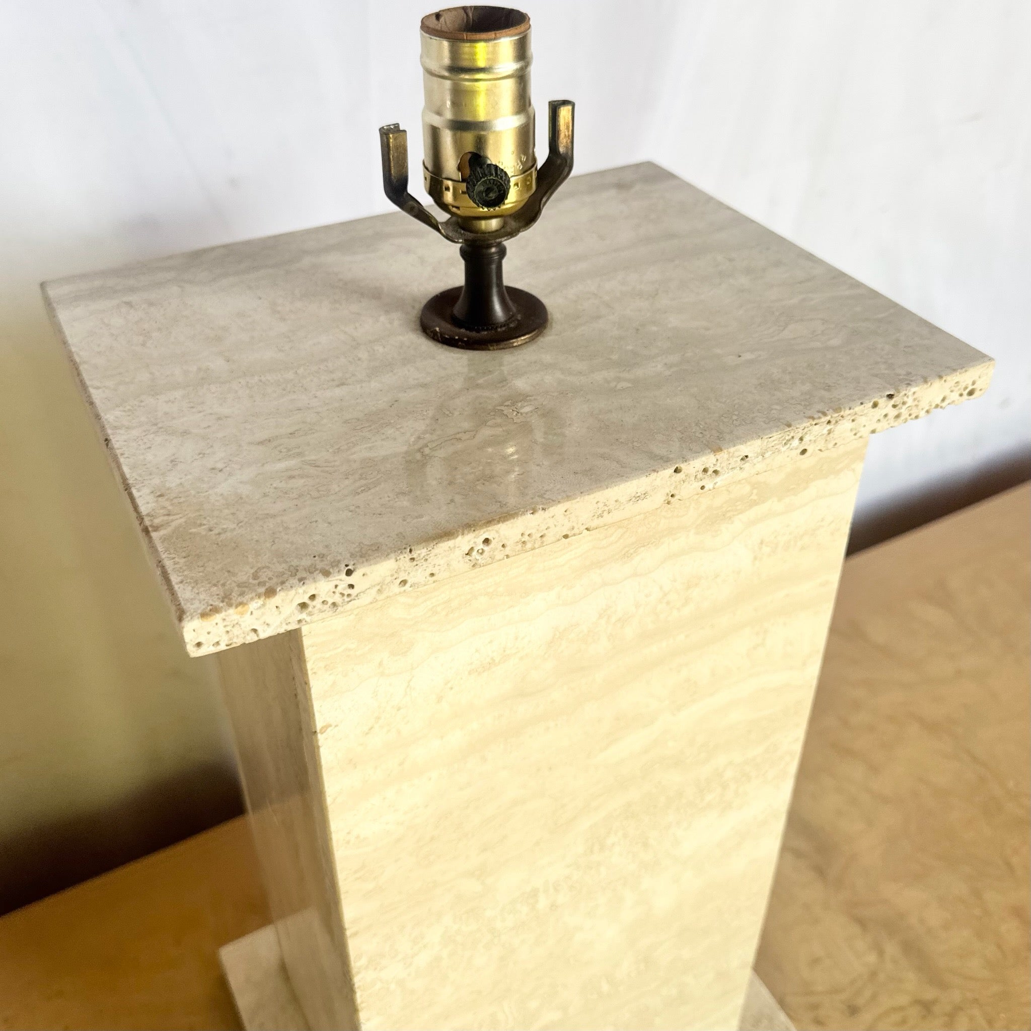 Vintage Travertine Table Lamp