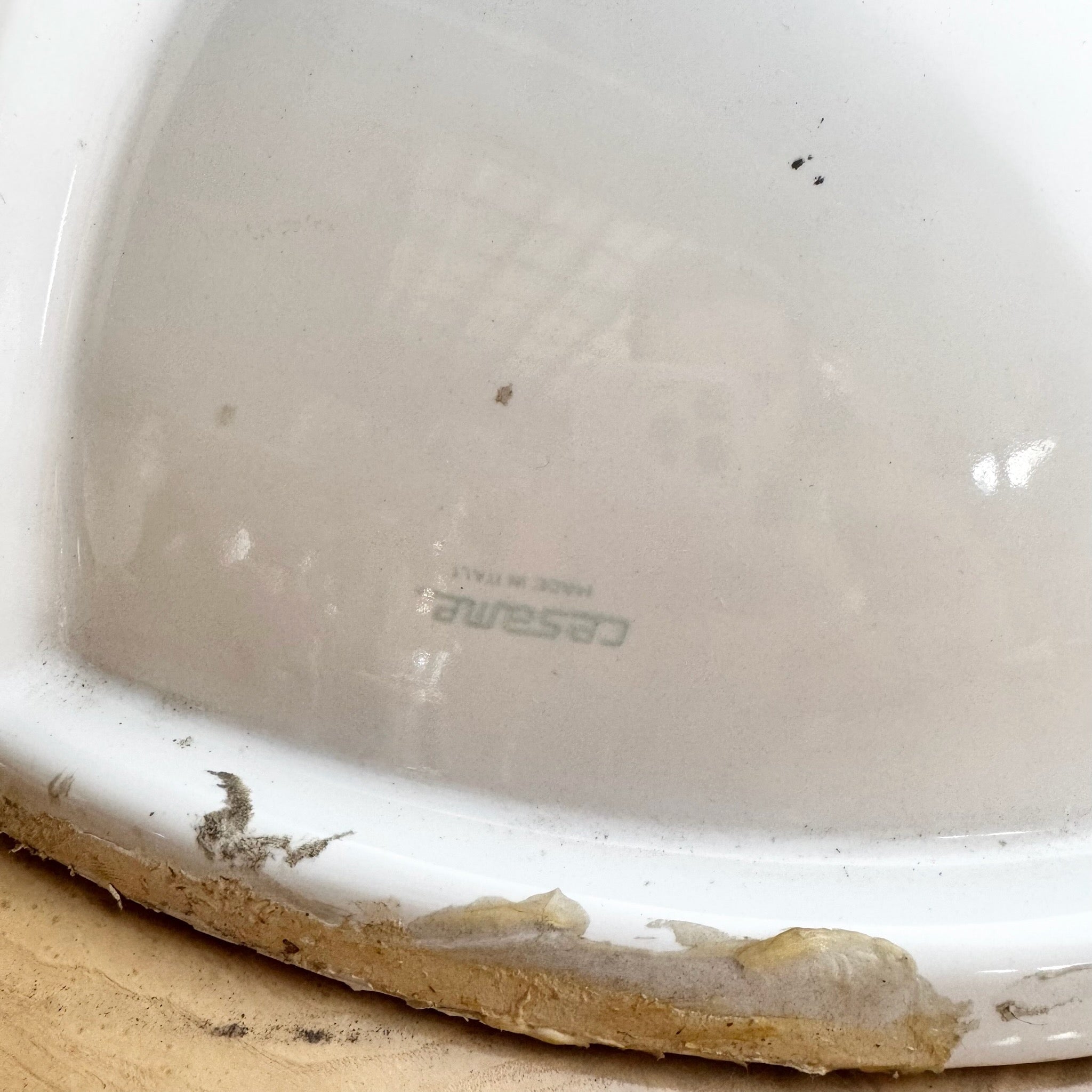 Vintage Italian Oval Hand Painted Cherub Sink by Cesame