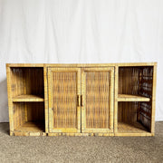 Vintage Boho Chic Wicker Credenza