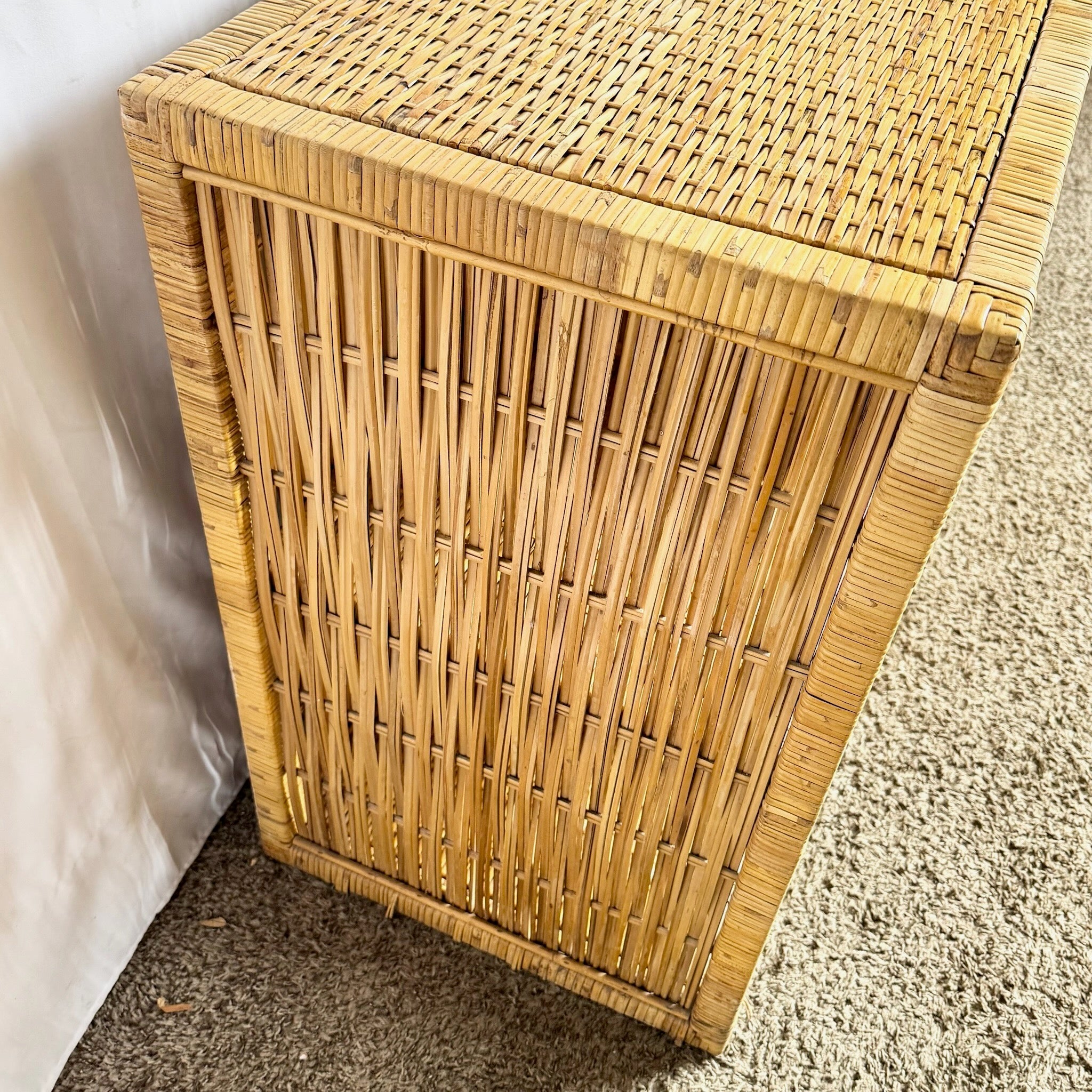 Vintage Boho Chic Wicker Credenza
