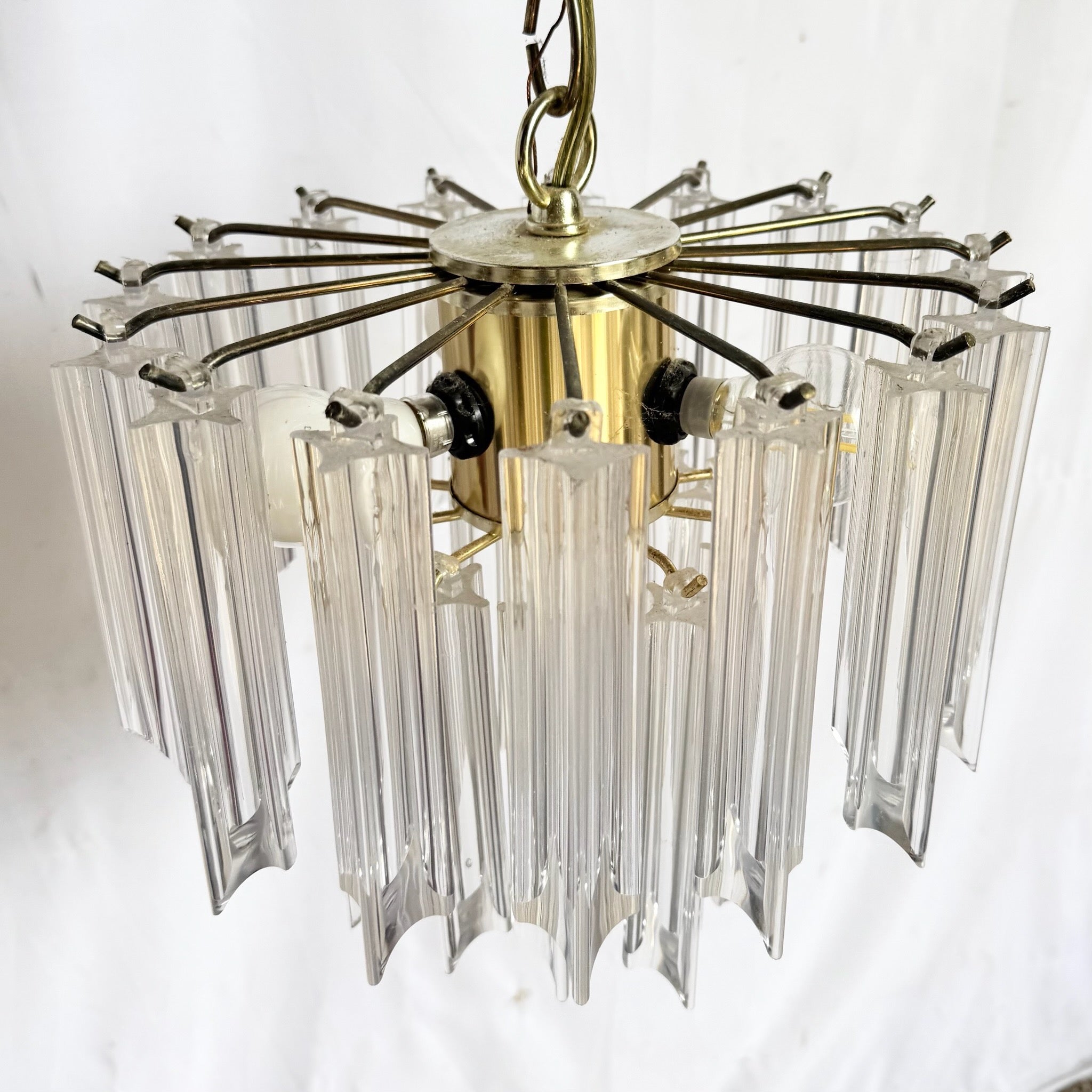 Art Deco Hanging Lucite Chandelier