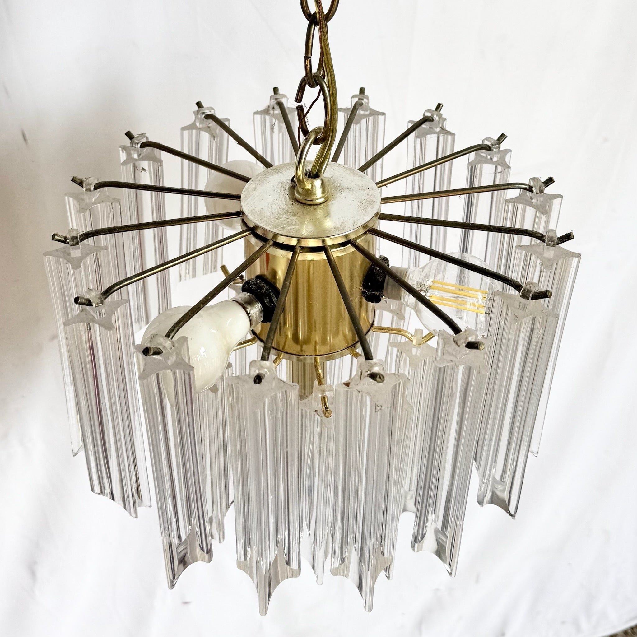 Art Deco Hanging Lucite Chandelier
