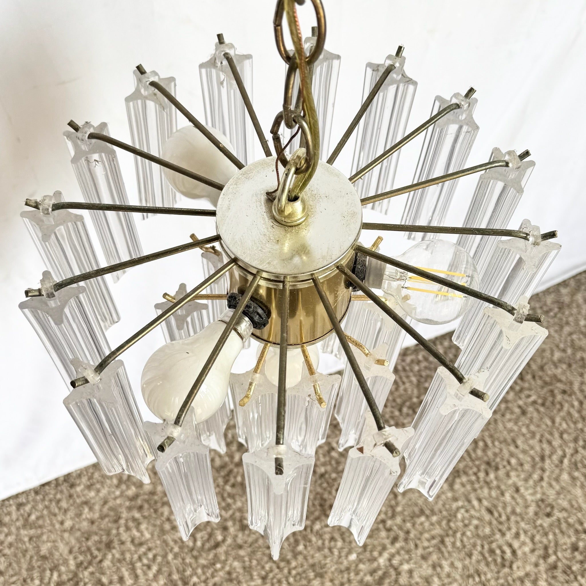 Art Deco Hanging Lucite Chandelier