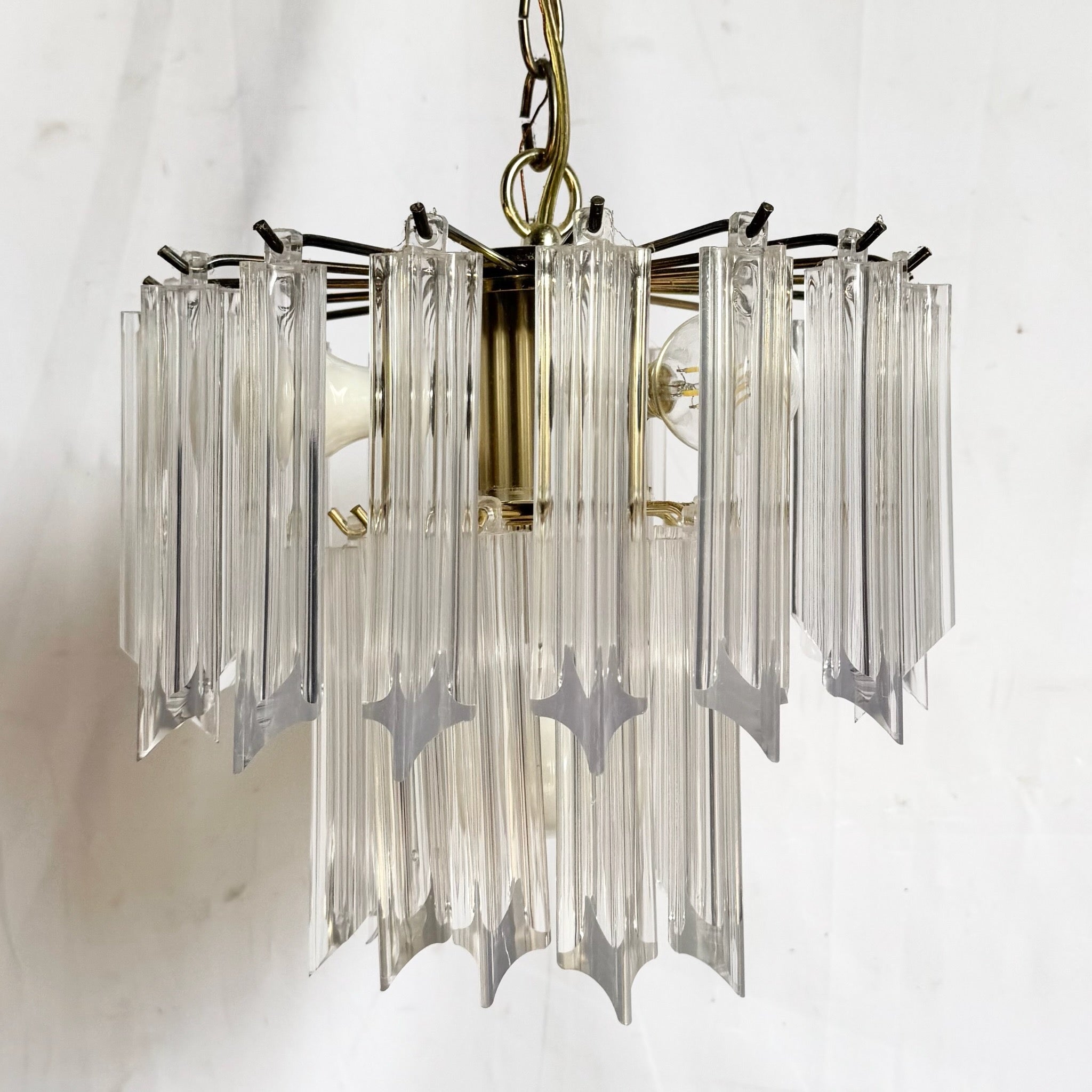 Art Deco Hanging Lucite Chandelier